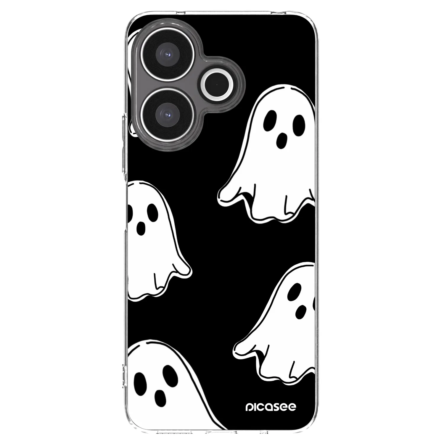 Picasee silikónový prehľadný obal pre Xiaomi Redmi 13 4G - Black ghosts