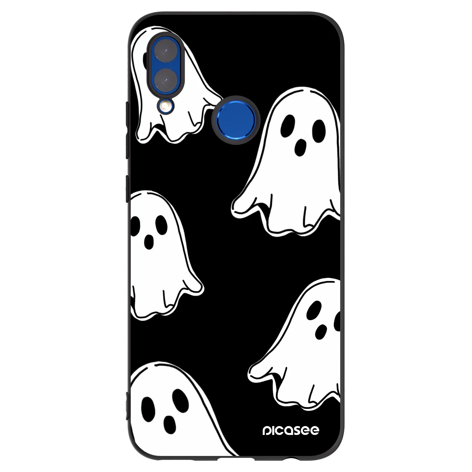 Picasee silikónový čierny obal pre Honor 10 Lite - Black ghosts