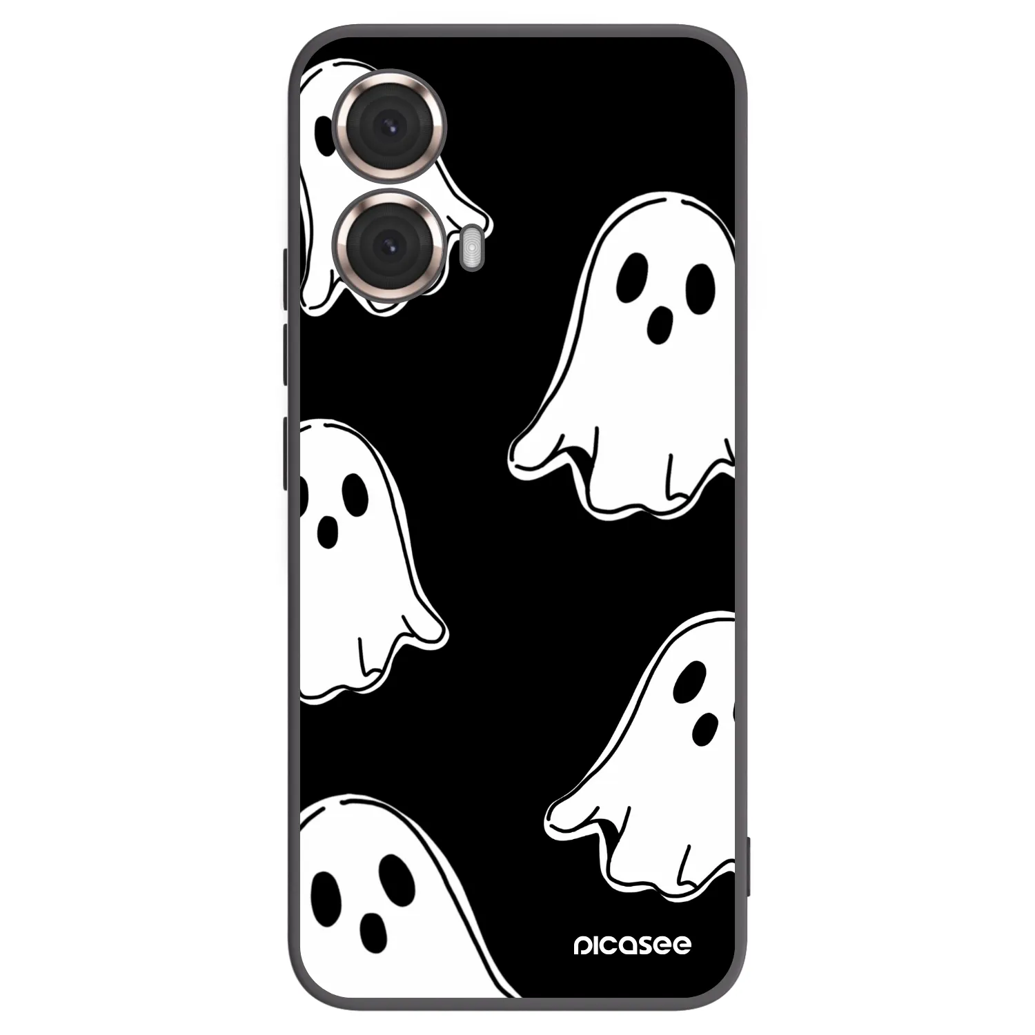 Picasee silikónový čierny obal pre Motorola Moto G85 - Black ghosts