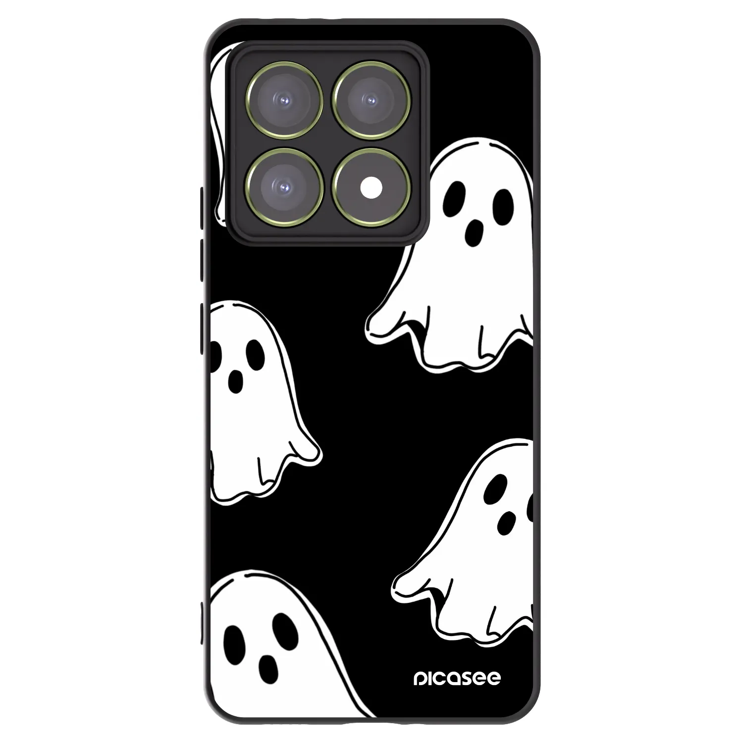 Picasee silikónový čierny obal pre Xiaomi 14T - Black ghosts