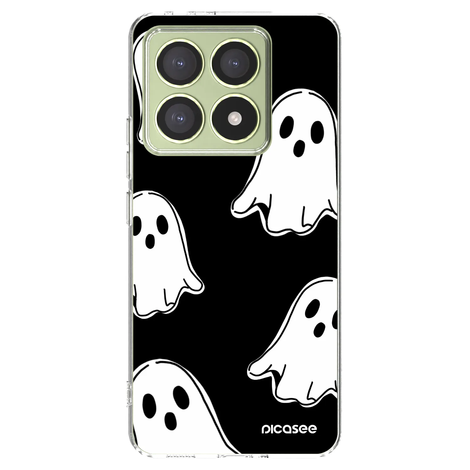 Picasee silikónový prehľadný obal pre Xiaomi 14T - Black ghosts