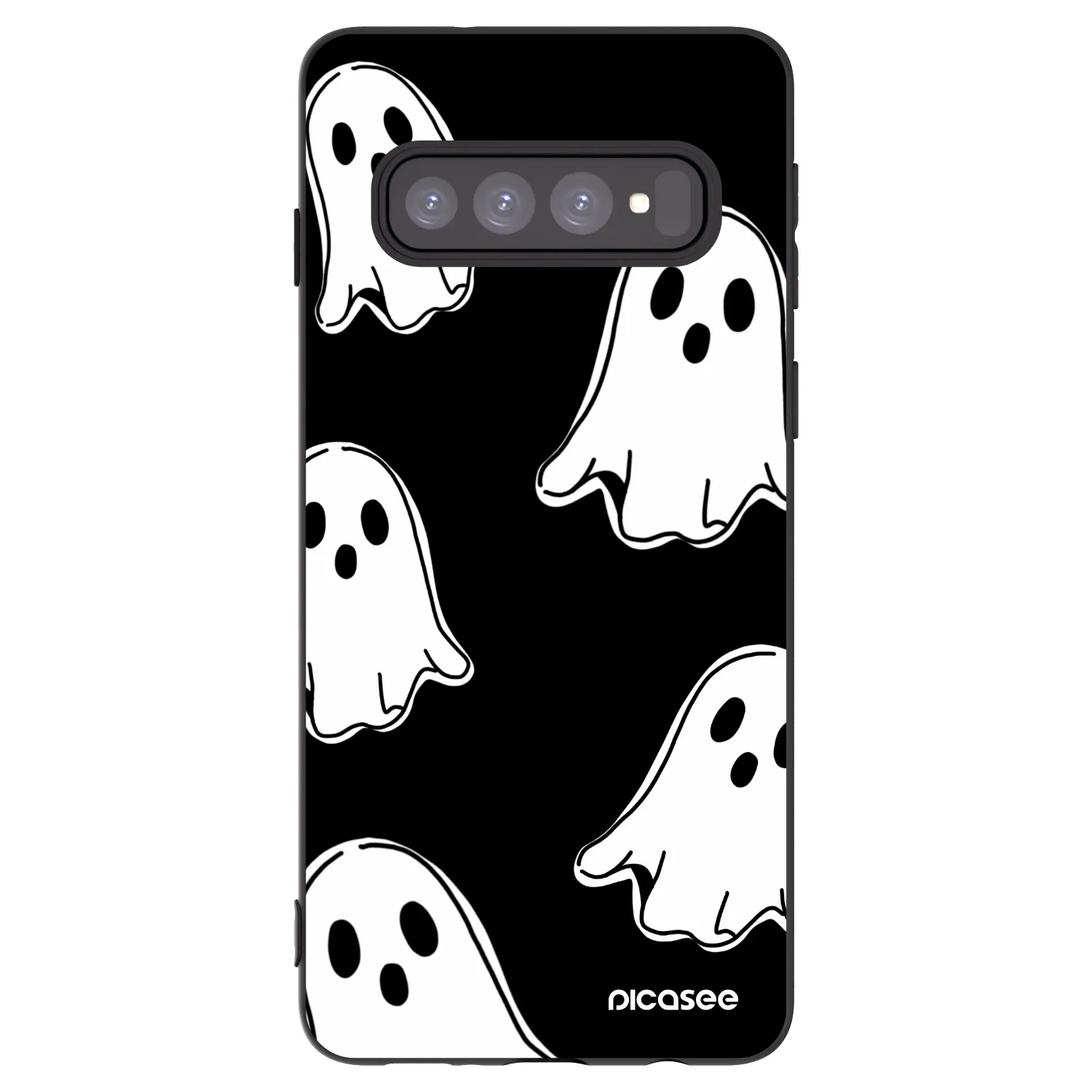 Picasee silikónový čierny obal pre Samsung Galaxy S10 G973 - Black ghosts