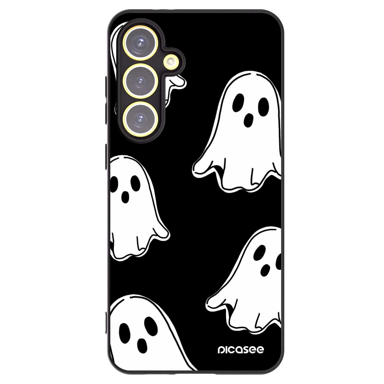 Picasee silikónový čierny obal pre Samsung Galaxy S24 FE S721B - Black ghosts