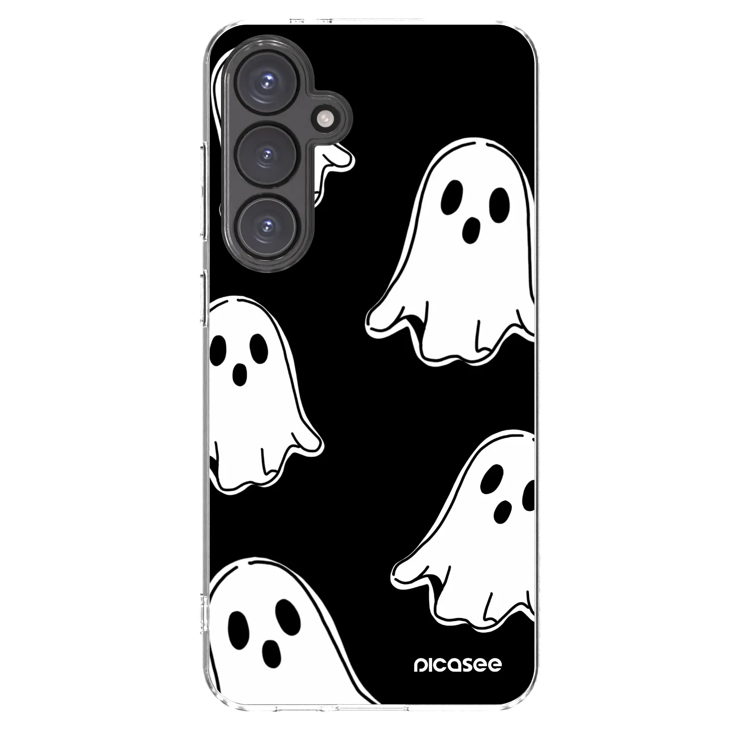 Picasee silikónový prehľadný obal pre Samsung Galaxy S24 FE S721B - Black ghosts