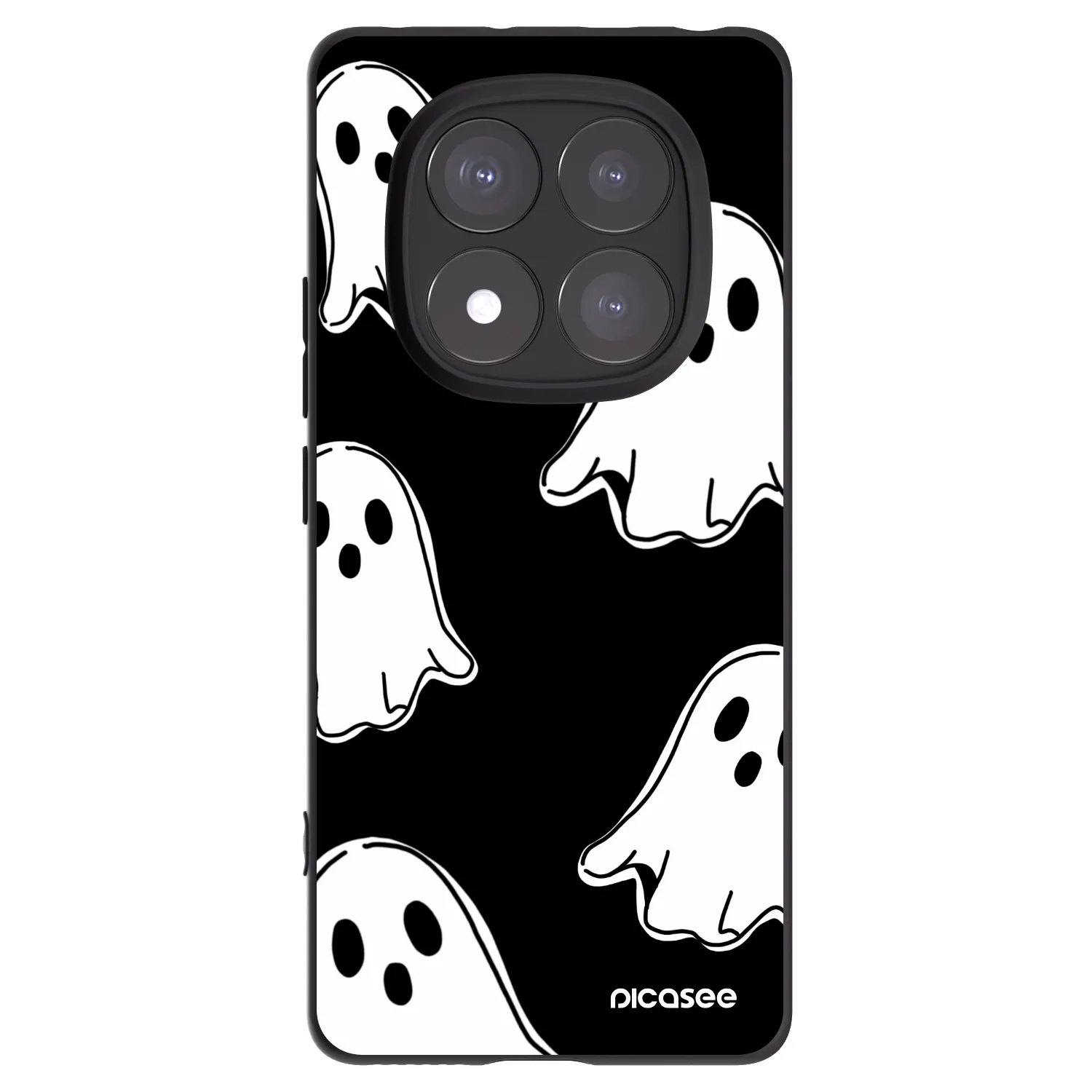 Picasee silikónový čierny obal pre Xiaomi Redmi Note 14 Pro+ 5G - Black ghosts