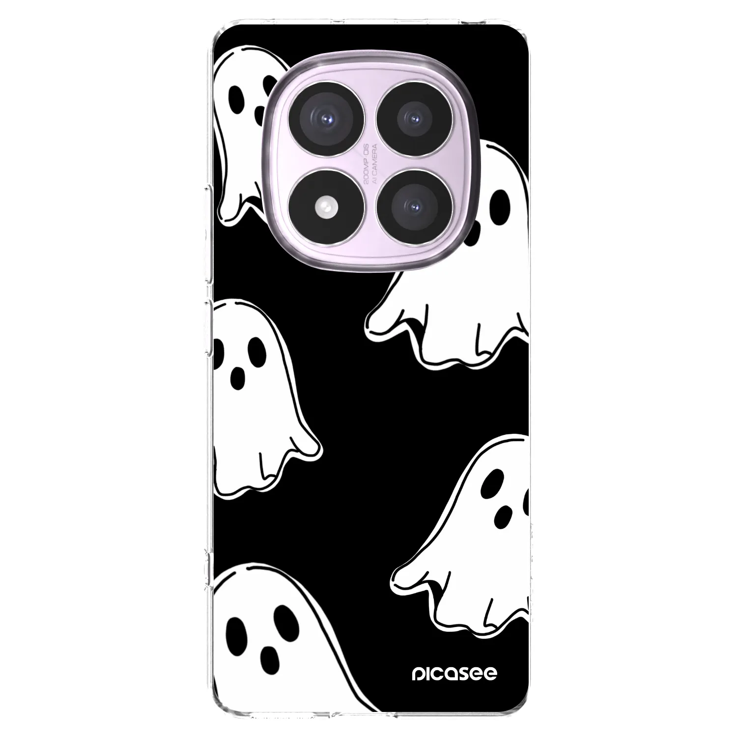 Picasee silikónový prehľadný obal pre Xiaomi Redmi Note 14 Pro 5G - Black ghosts