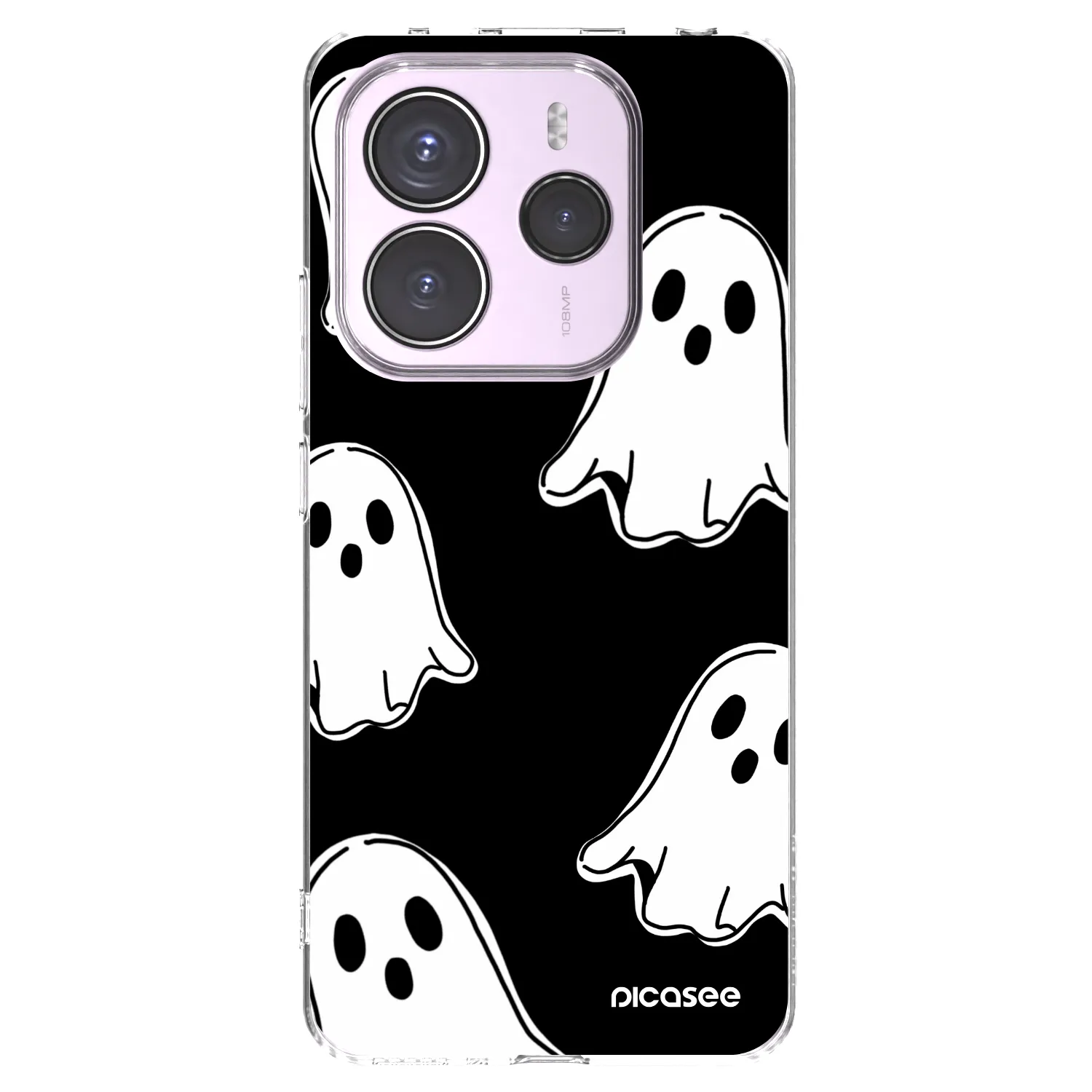 Picasee silikónový prehľadný obal pre Xiaomi Redmi Note 14 5G - Black ghosts