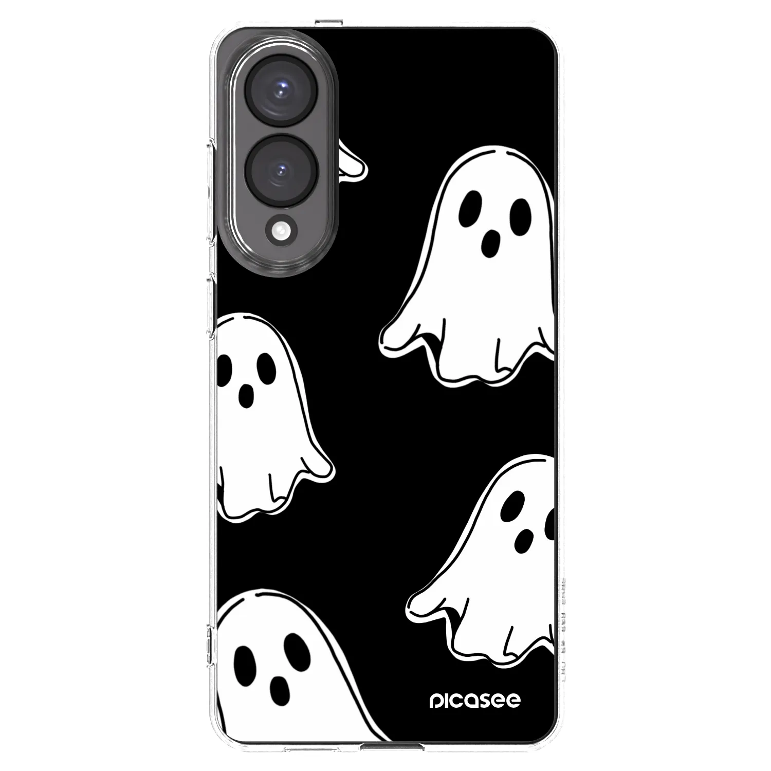 Picasee silikónový prehľadný obal pre Samsung Galaxy S25 Edge 5G - Black ghosts