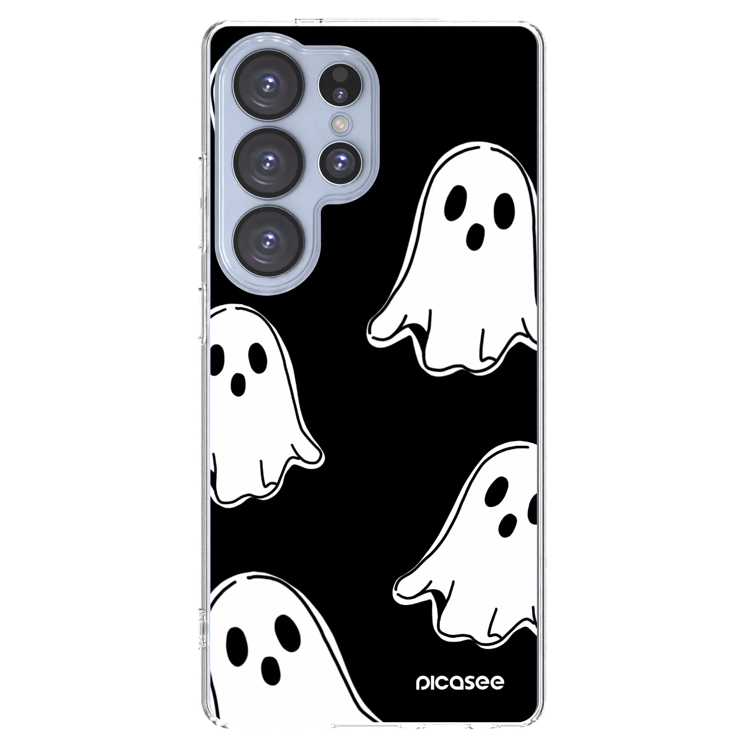 Picasee silikónový prehľadný obal pre Samsung Galaxy S25 Ultra 5G - Black ghosts