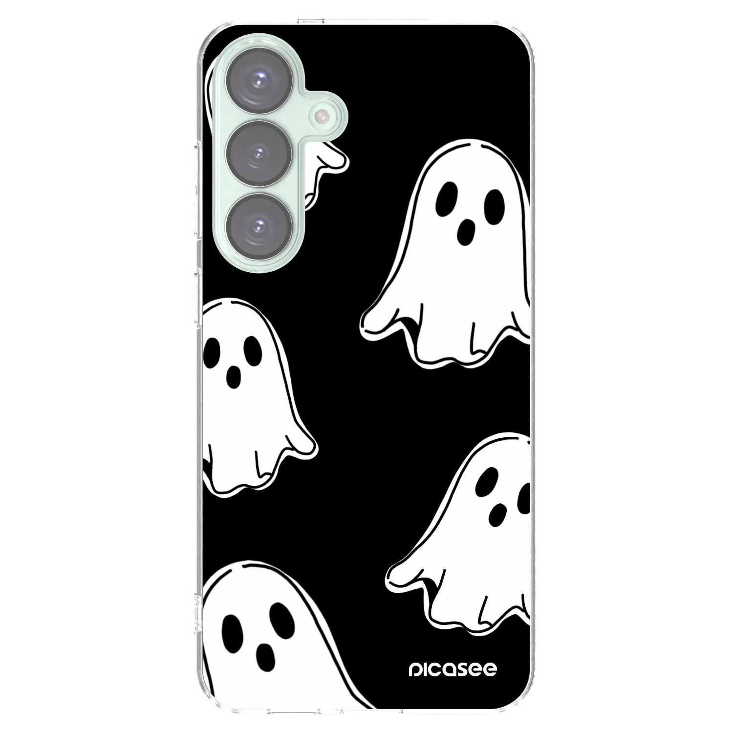 Picasee silikónový prehľadný obal pre Samsung Galaxy S25+ 5G - Black ghosts