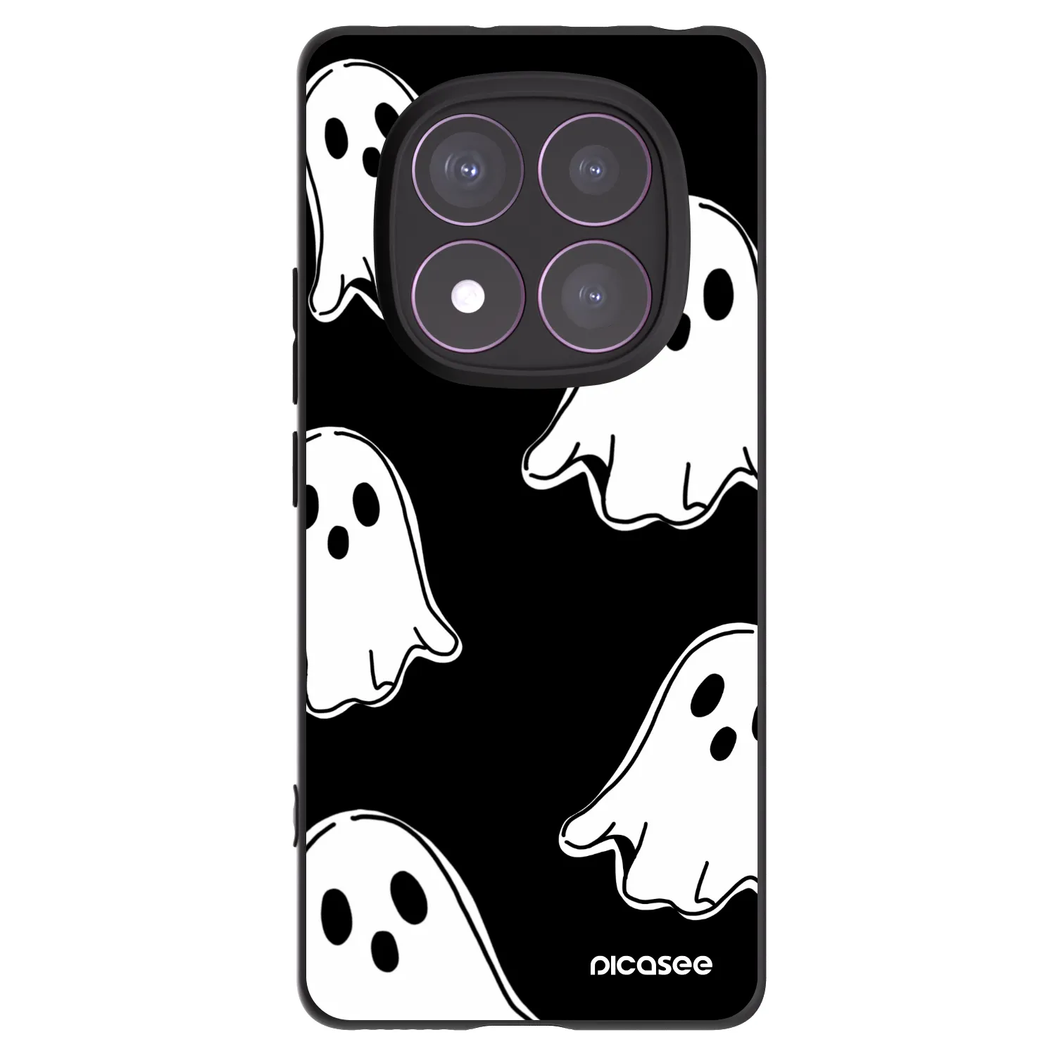 Picasee silikónový čierny obal pre Xiaomi Redmi Note 14 Pro 4G - Black ghosts