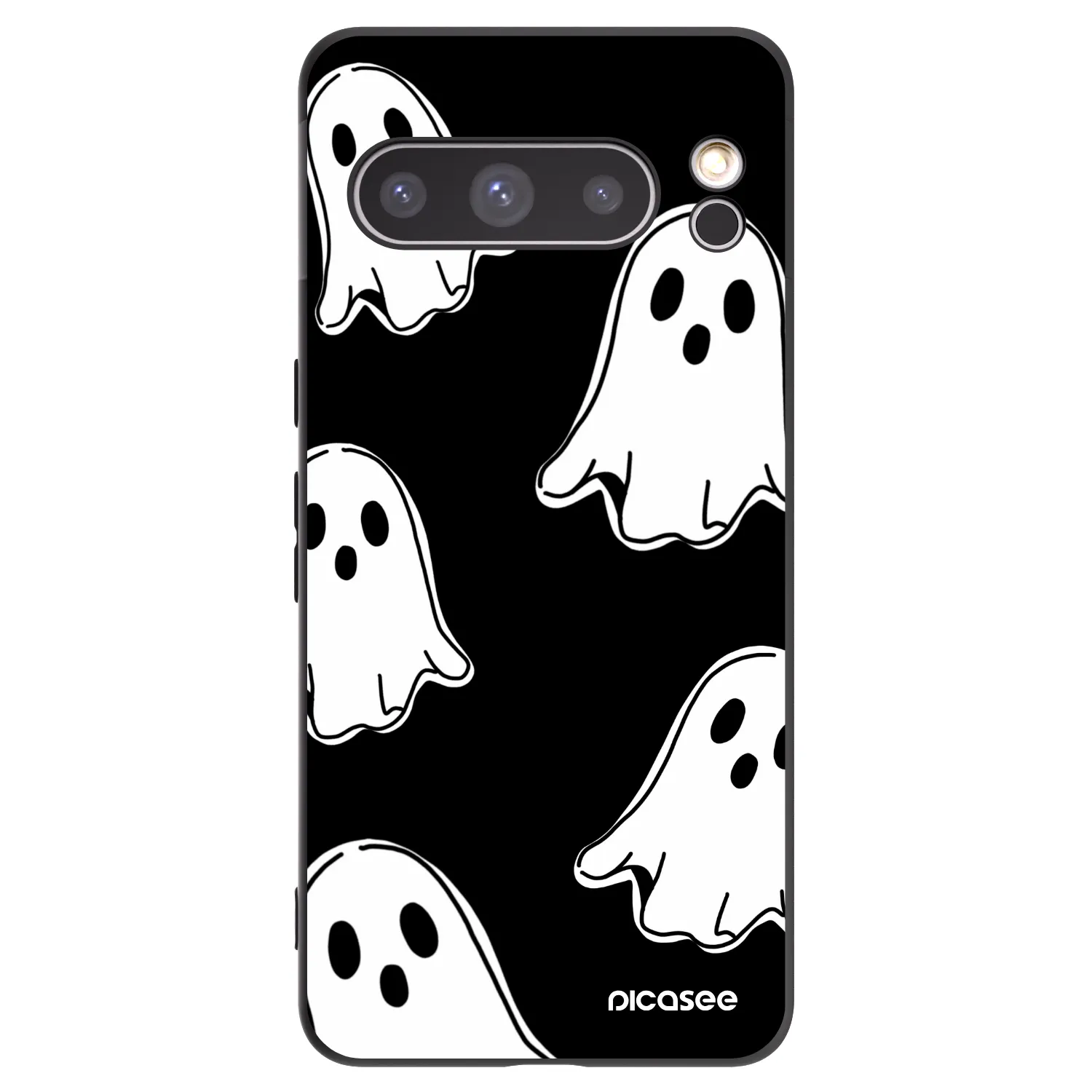 Picasee silikónový čierny obal pre Google Pixel 8 Pro - Black ghosts