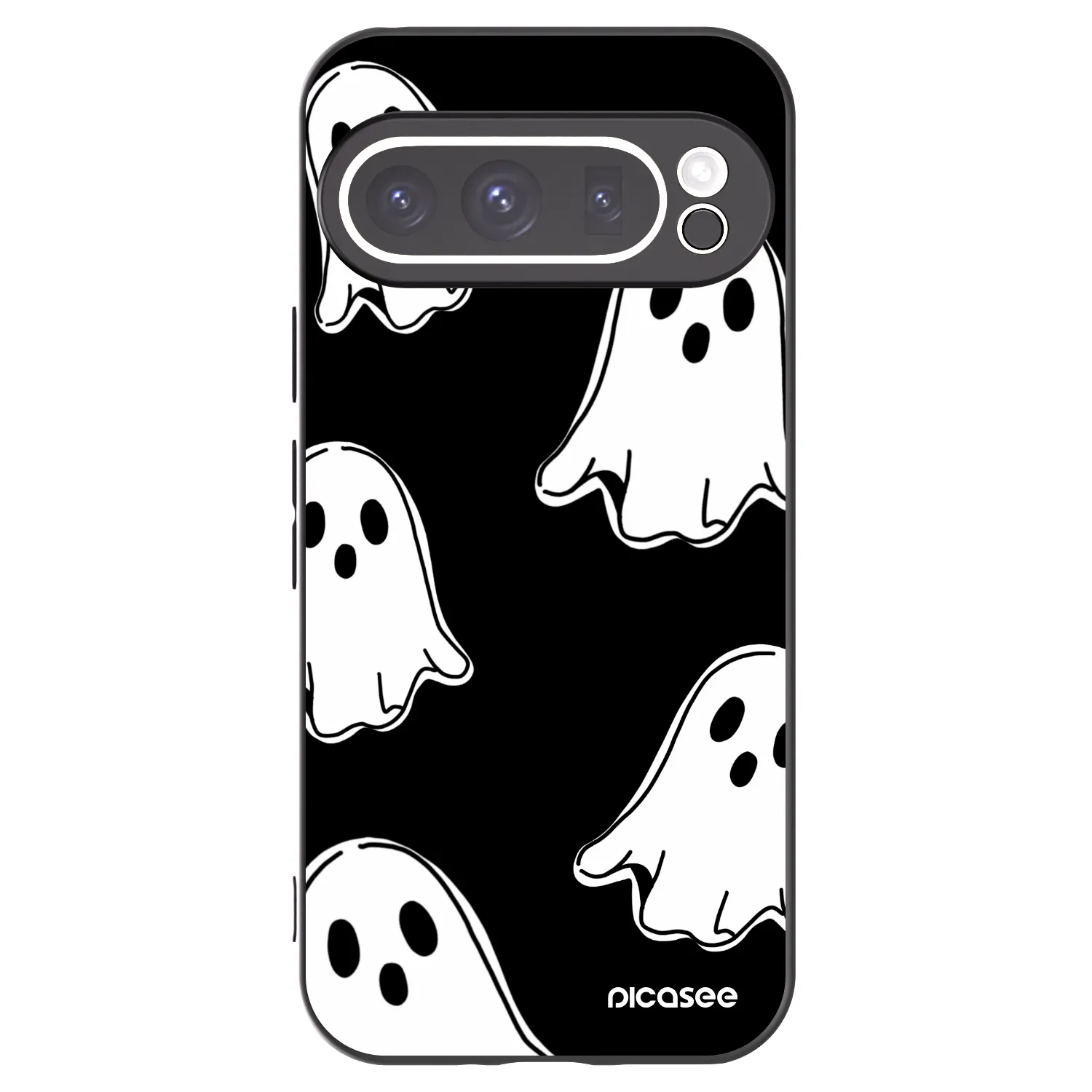 Picasee silikónový čierny obal pre Google Pixel 9 Pro - Black ghosts