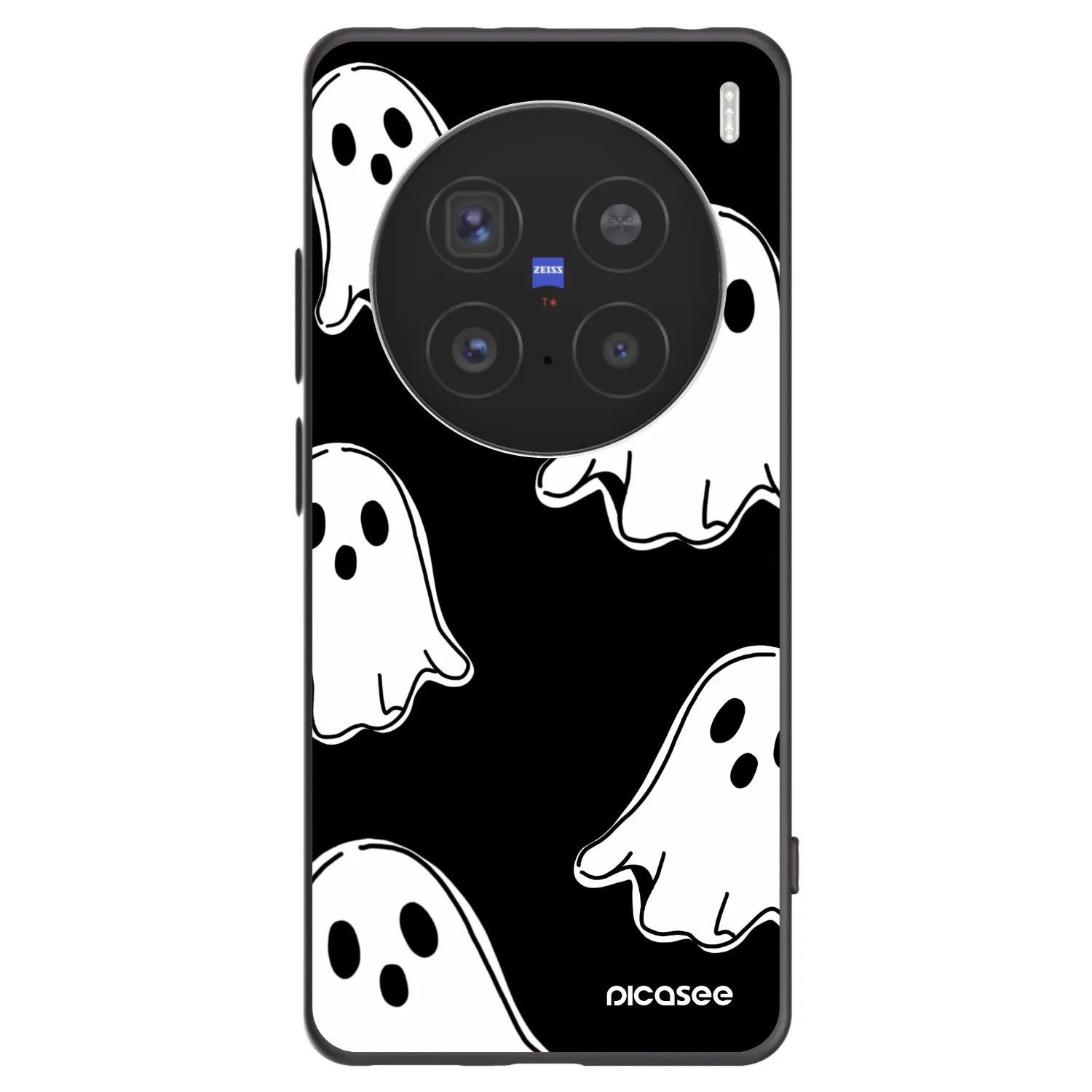 Picasee silikónový čierny obal pre Vivo X200 Pro - Black ghosts
