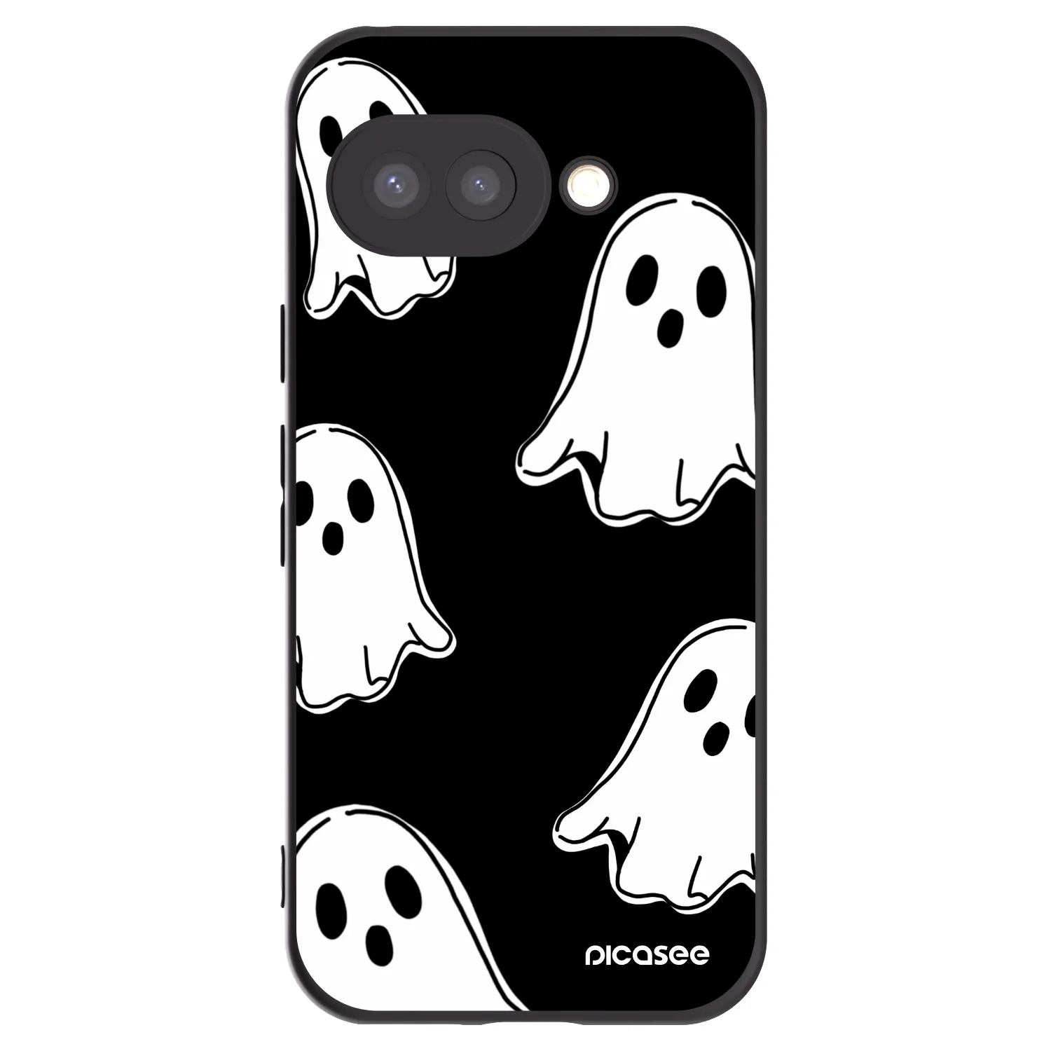 Picasee silikónový čierny obal pre Google Pixel 9a - Black ghosts