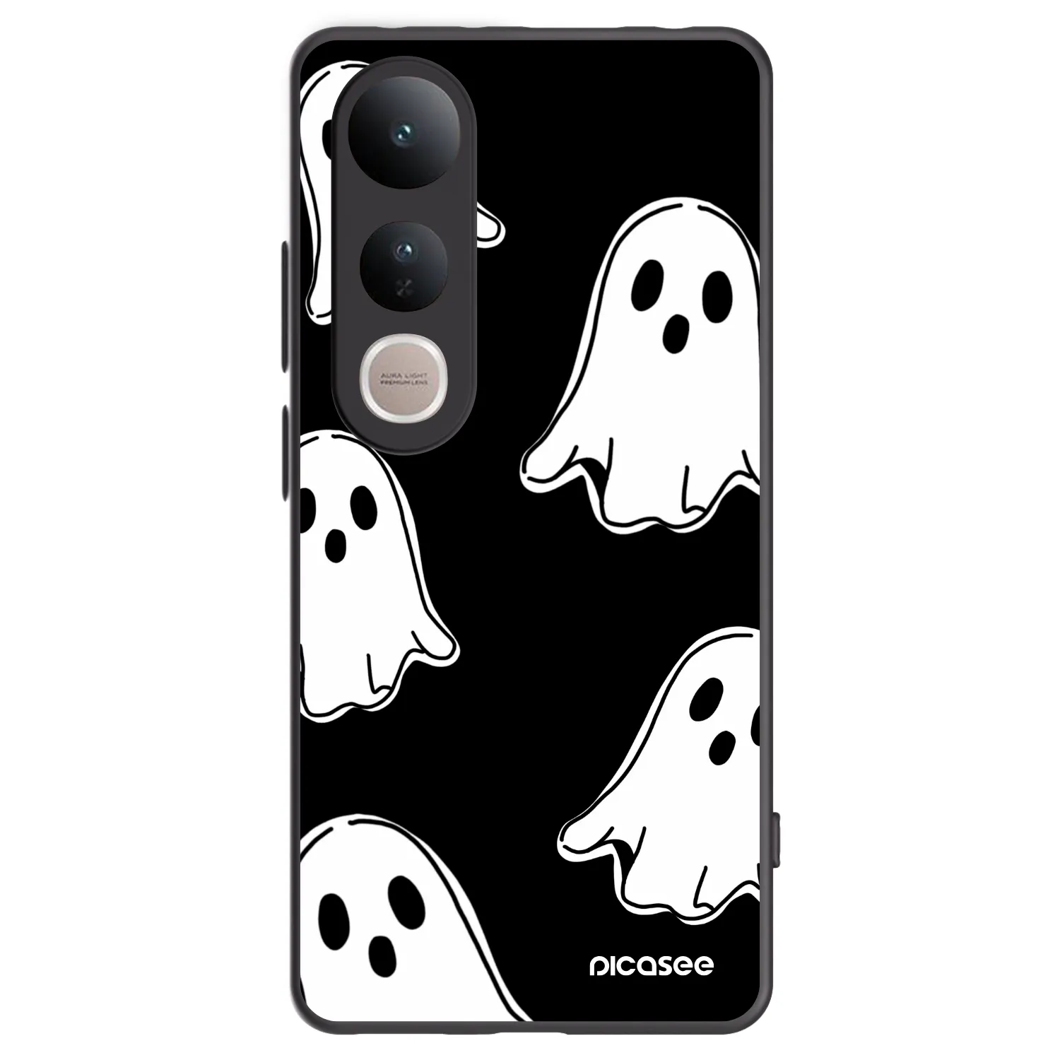 Picasee silikónový čierny obal pre Vivo V50 Lite 5G - Black ghosts