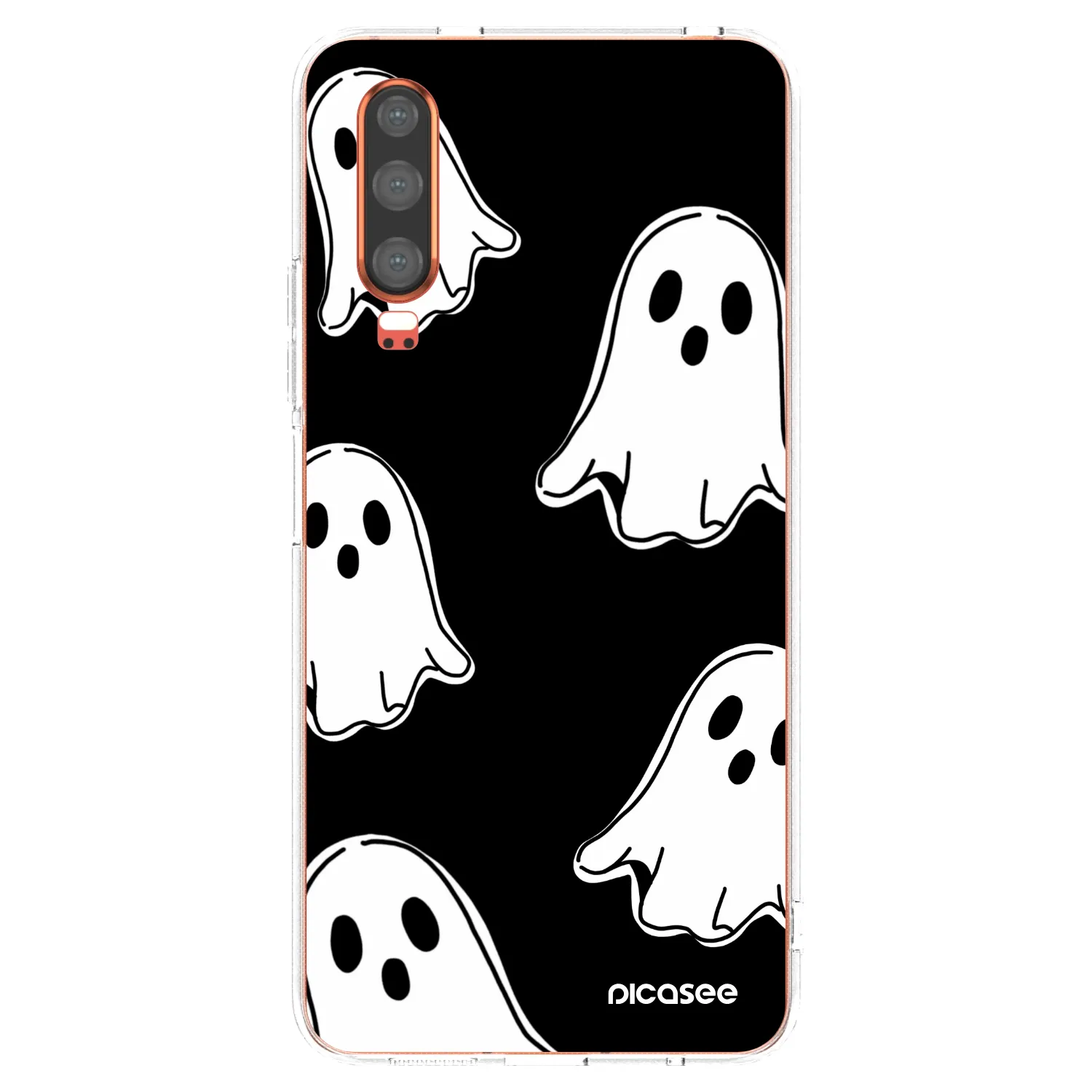Picasee silikónový prehľadný obal pre Huawei P30 - Black ghosts