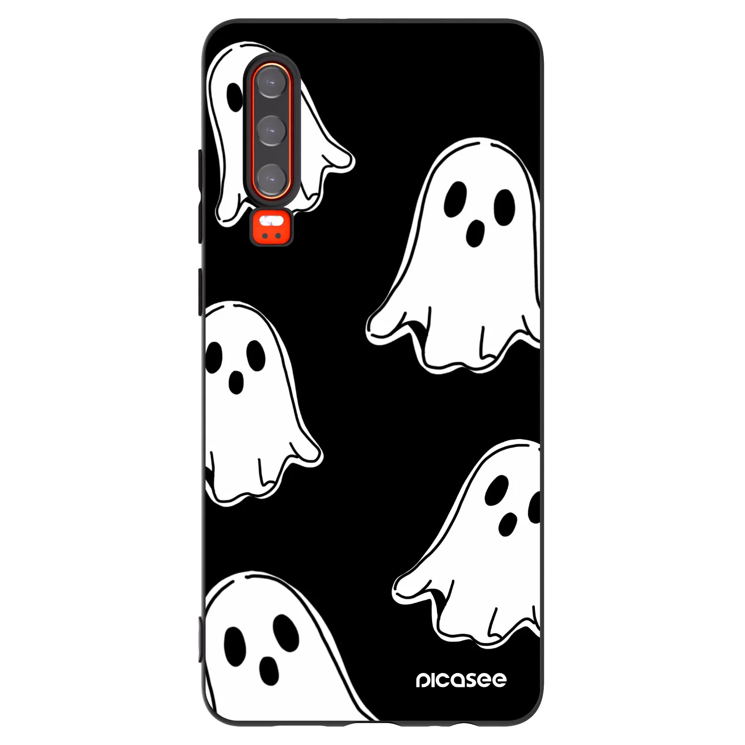 Picasee silikónový čierny obal pre Huawei P30 - Black ghosts