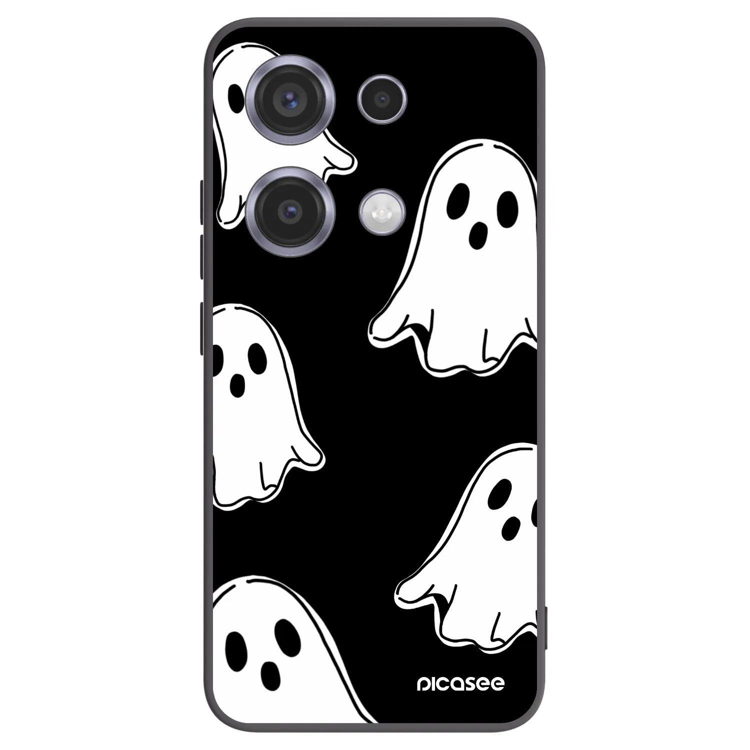 Picasee silikónový čierny obal pre Xiaomi Redmi Note 14S - Black ghosts