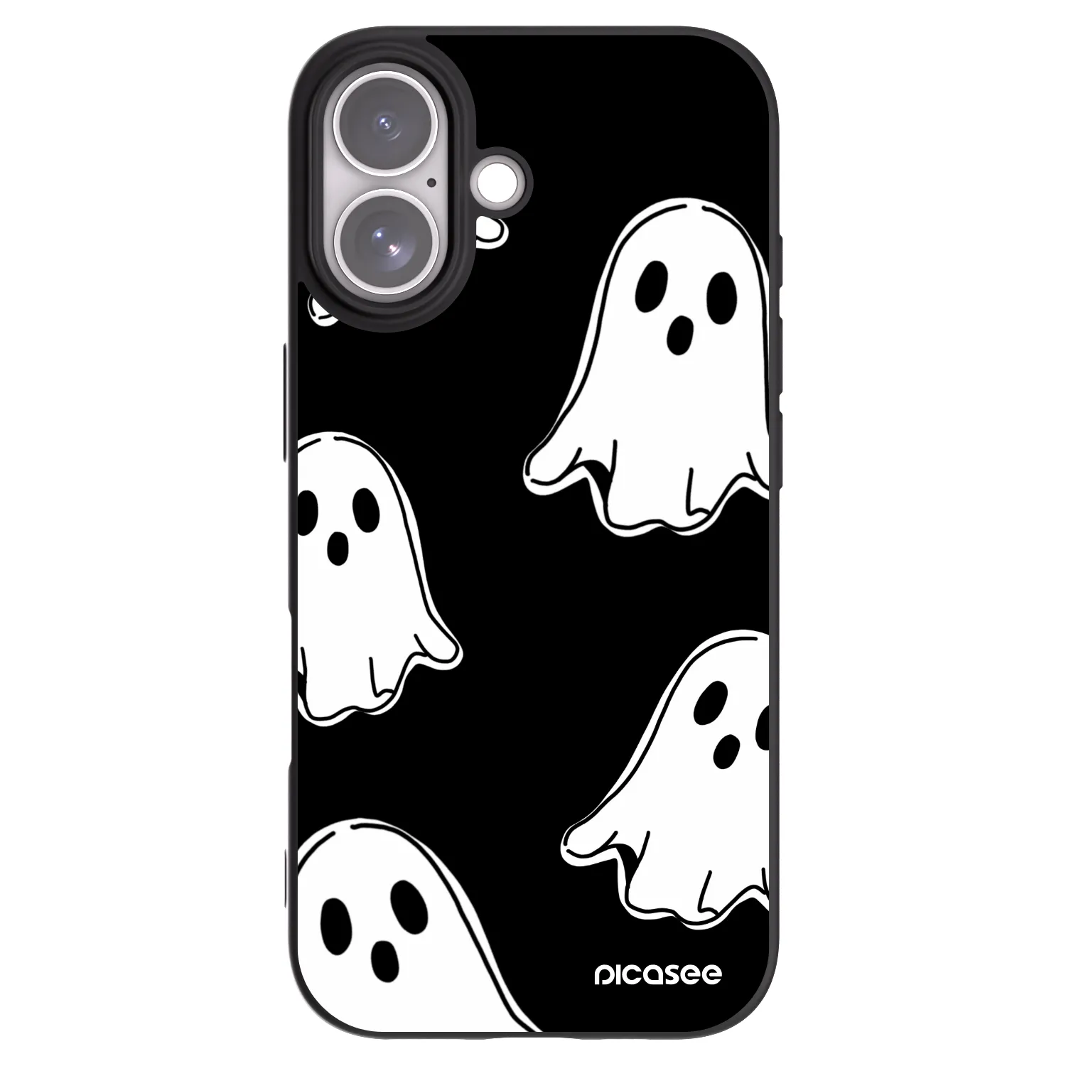 Picasee silikónový čierny obal pre Apple iPhone 17 - Black ghosts