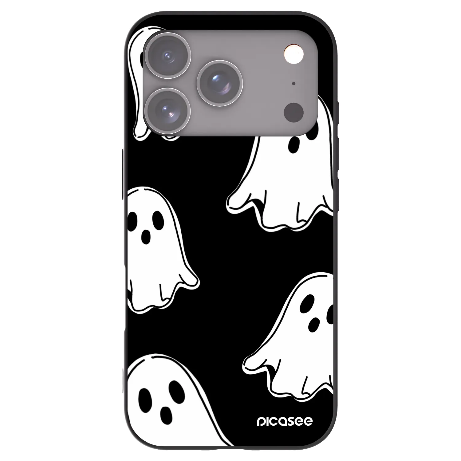 Picasee silikónový čierny obal pre Apple iPhone 17 Pro - Black ghosts