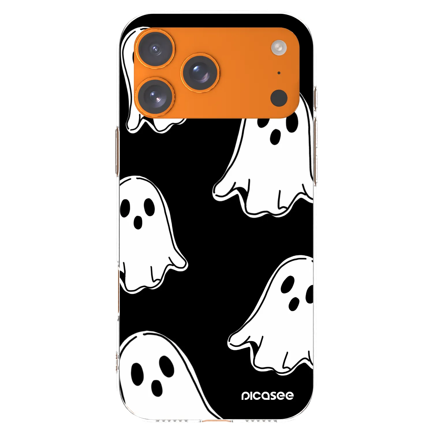 Picasee silikónový prehľadný obal pre Apple iPhone 17 Pro Max - Black ghosts