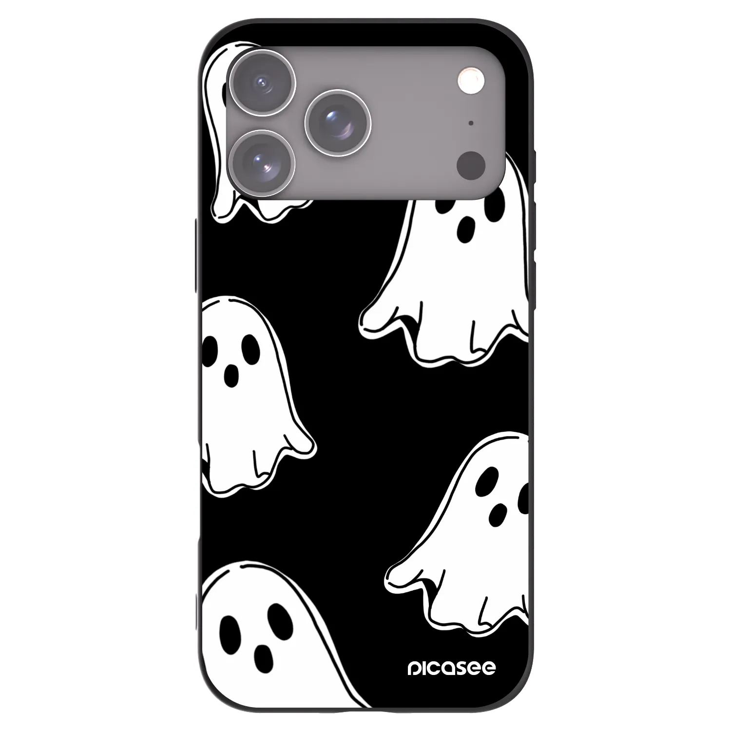 Picasee silikónový čierny obal pre Apple iPhone 17 Pro Max - Black ghosts