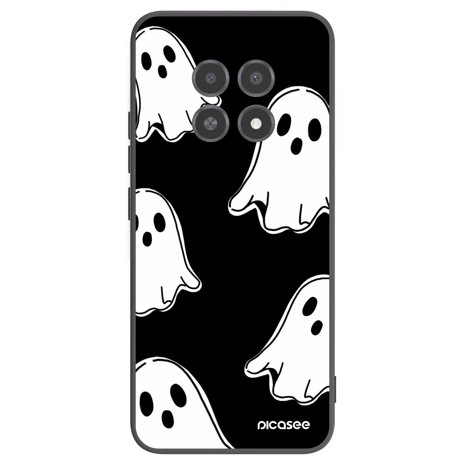 Picasee silikónový čierny obal pre Realme 12X - Black ghosts