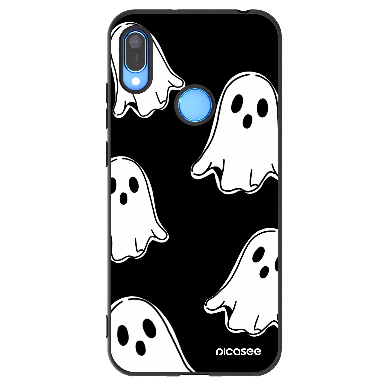 Picasee silikónový čierny obal pre Huawei Y6 2019 - Black ghosts