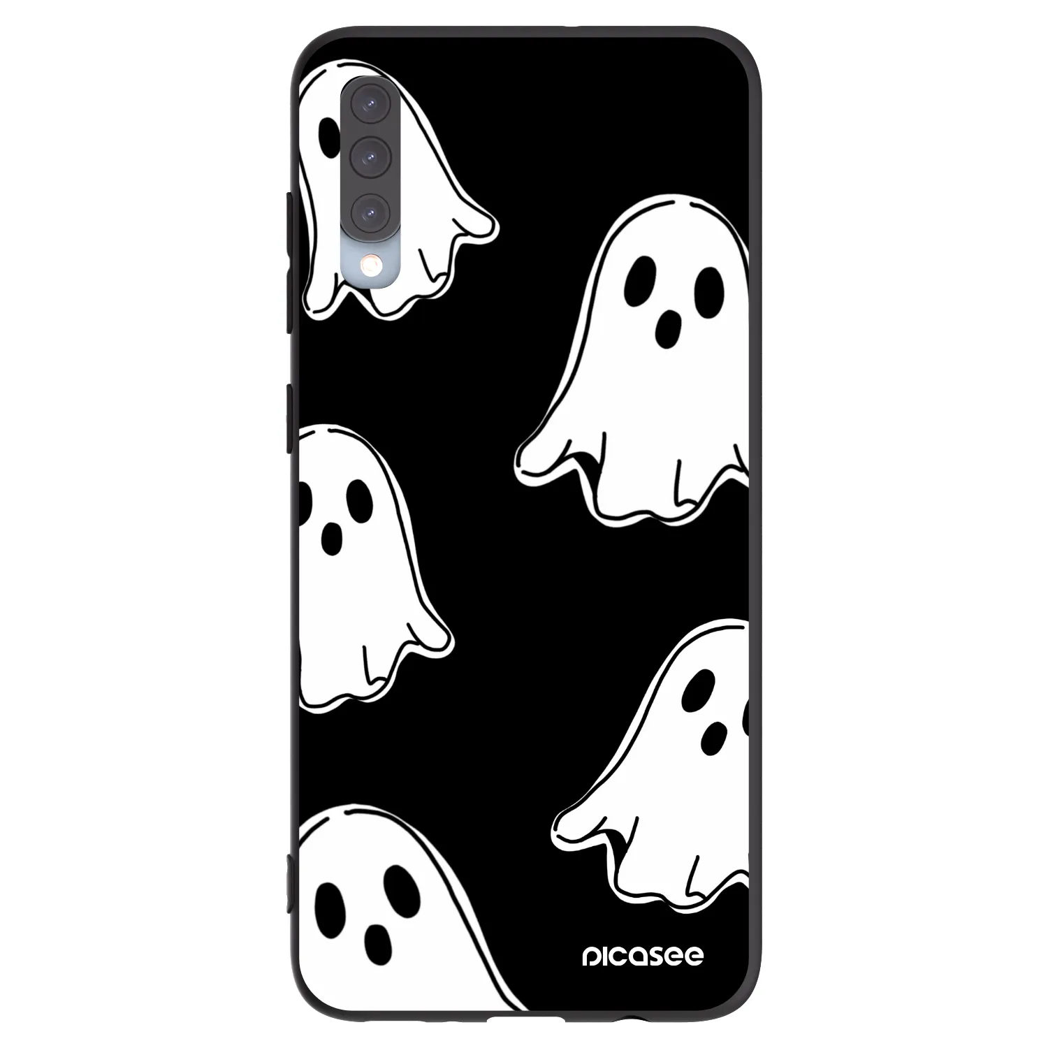 Picasee silikónový čierny obal pre Samsung Galaxy A70 A705F - Black ghosts
