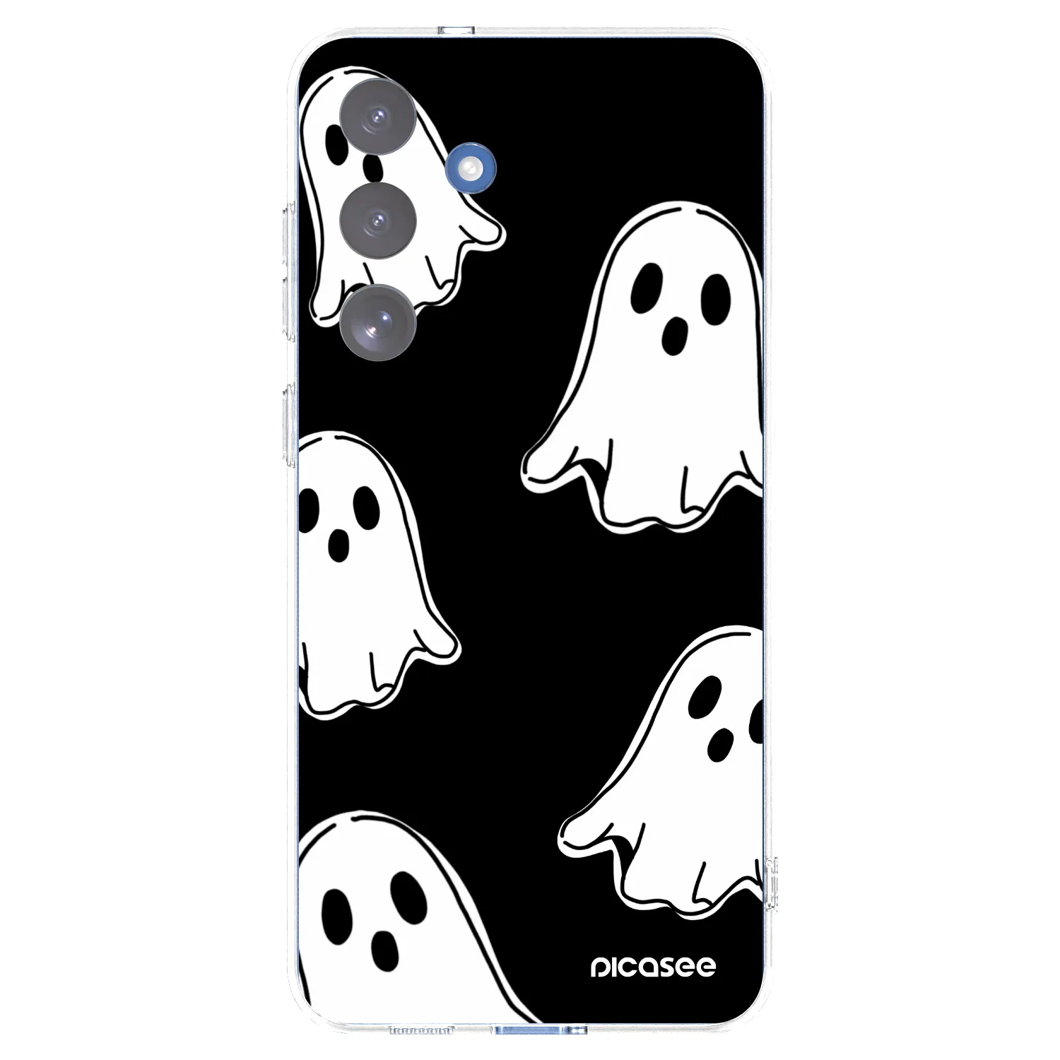 Picasee silikónový prehľadný obal pre Samsung Galaxy S25 FE 5G - Black ghosts