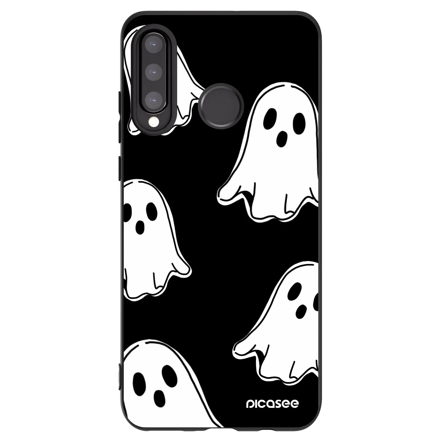 Picasee silikónový čierny obal pre Huawei P30 Lite - Black ghosts