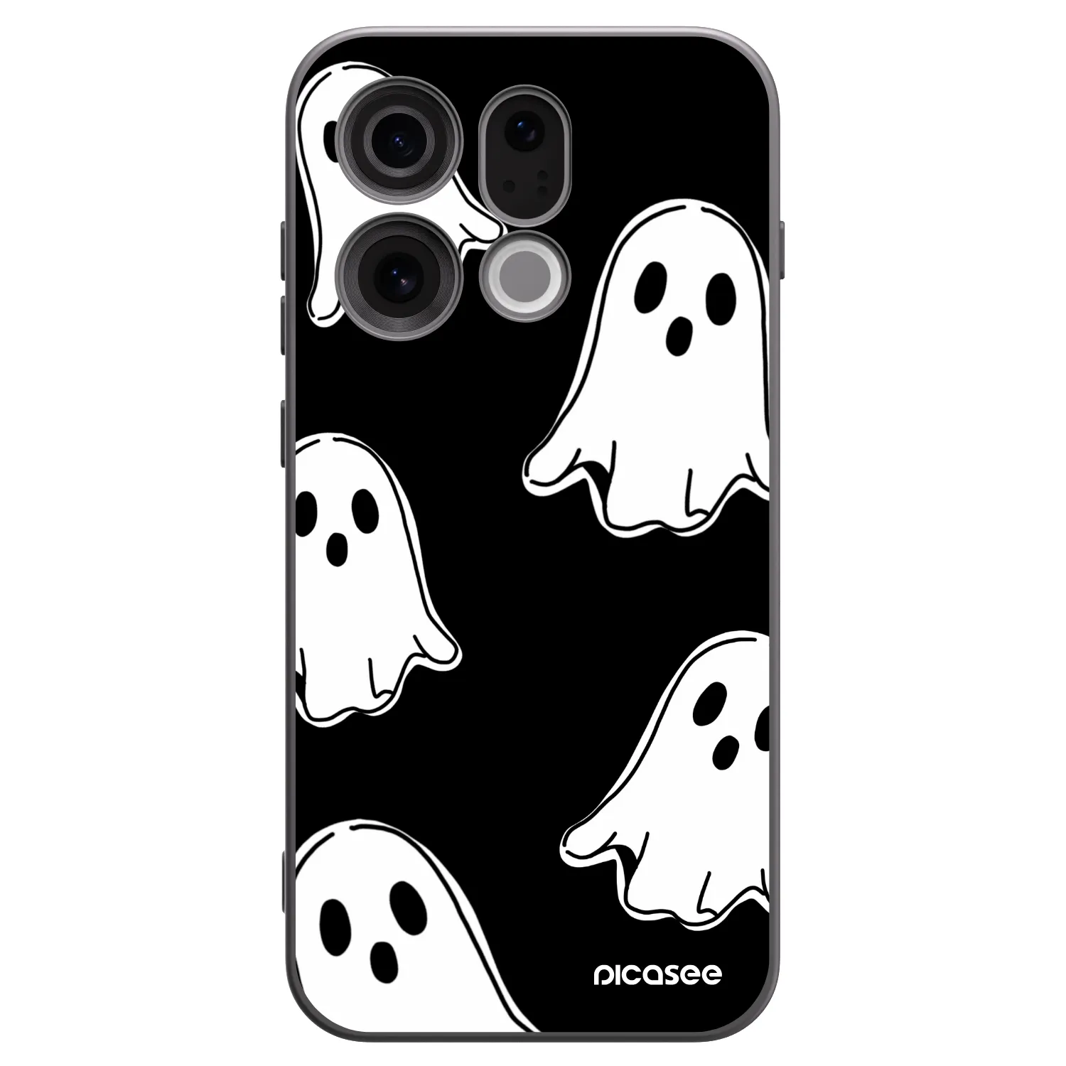 Picasee silikónový čierny obal pre OPPO Find X9 - Black ghosts