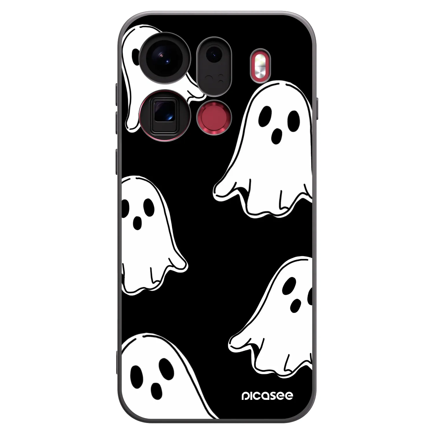 Picasee silikónový čierny obal pre OPPO Find X9 Pro - Black ghosts