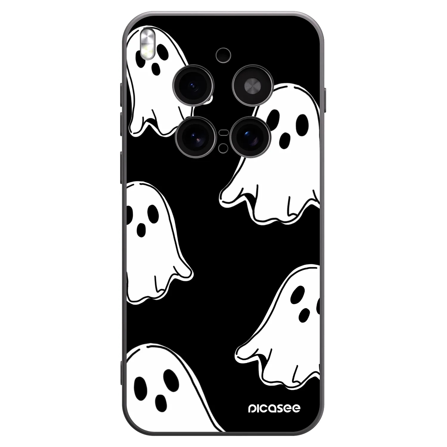 Picasee silikónový čierny obal pre Vivo X300 Pro - Black ghosts