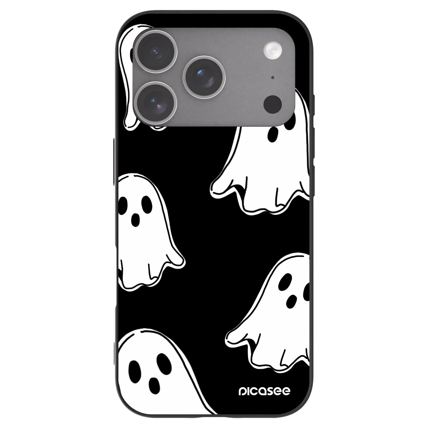 Picasee silikónový čierny obal pre Apple iPhone 18 Pro - Black ghosts