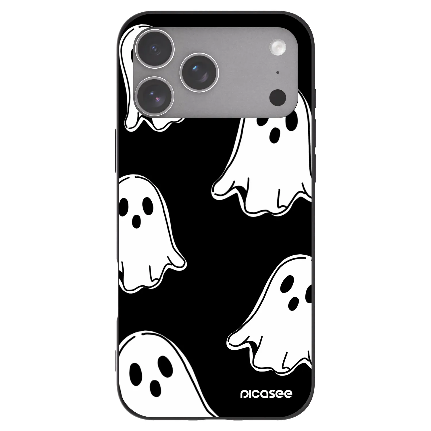 Picasee silikónový čierny obal pre Apple iPhone 18 Pro Max - Black ghosts