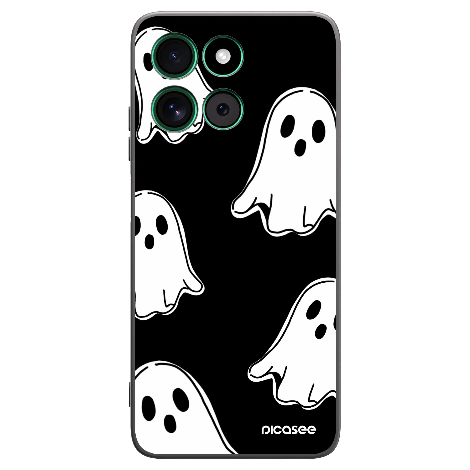 Picasee silikónový čierny obal pre Motorola Moto G57 Power - Black ghosts