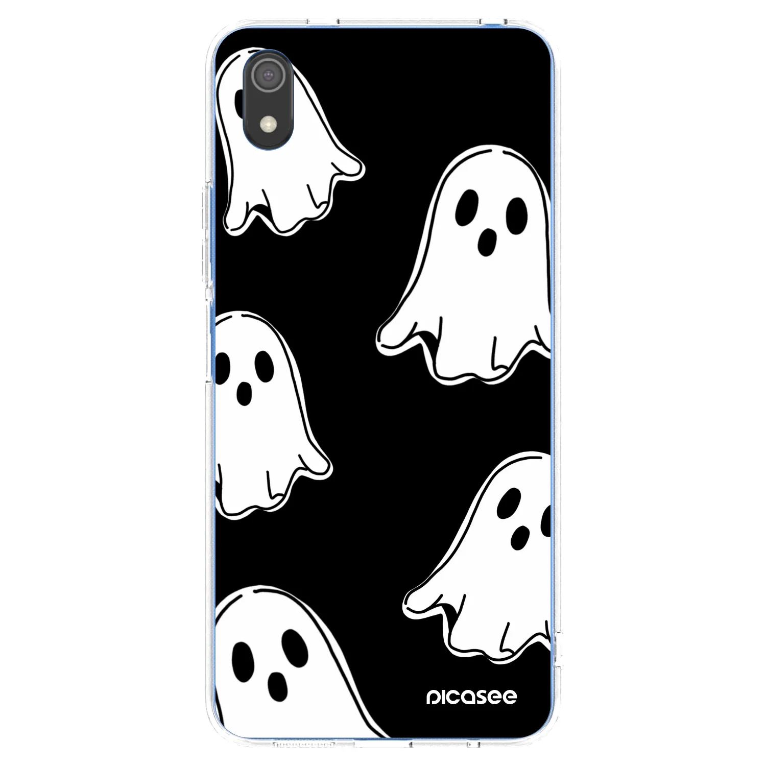 Picasee silikónový prehľadný obal pre Xiaomi Redmi 7A - Black ghosts