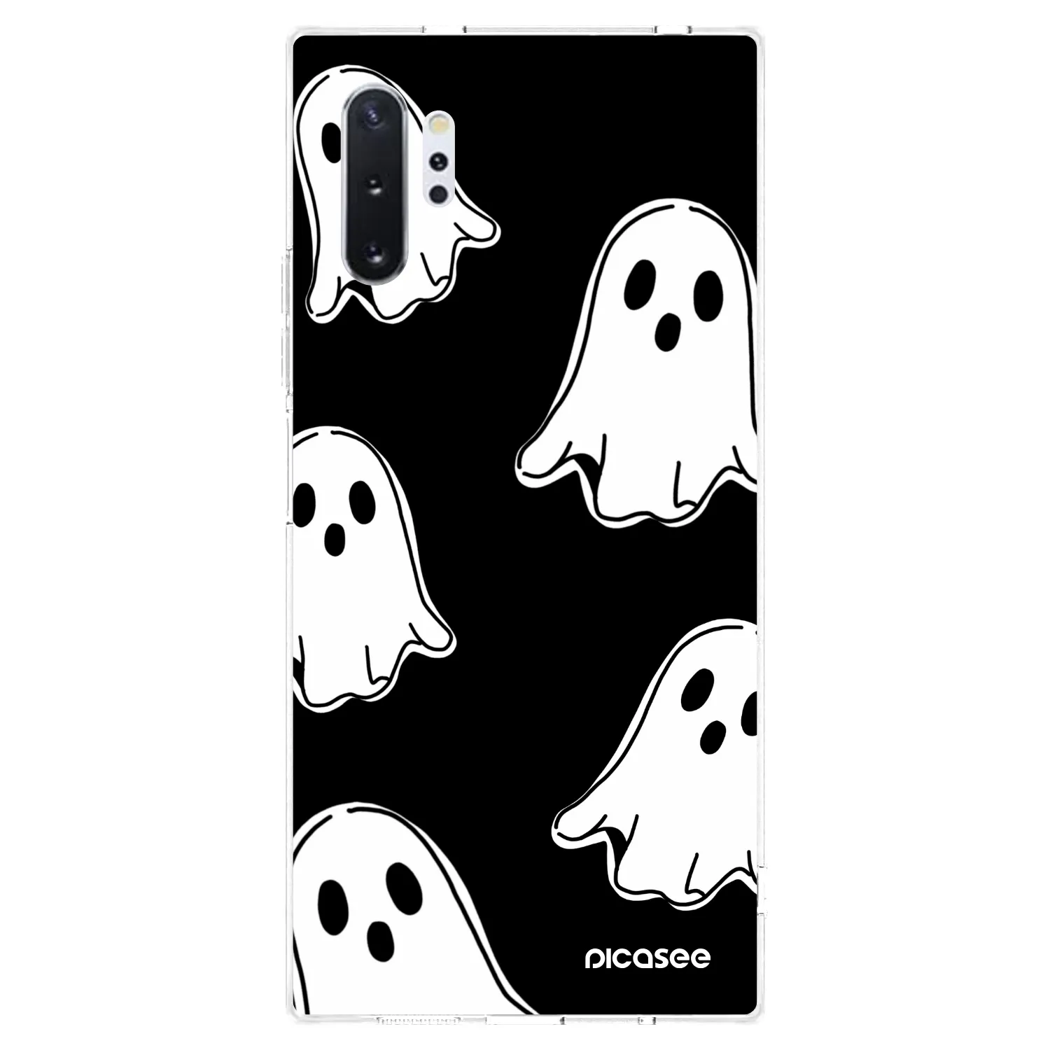 Picasee silikónový prehľadný obal pre Samsung Galaxy Note 10+ N975F - Black ghosts
