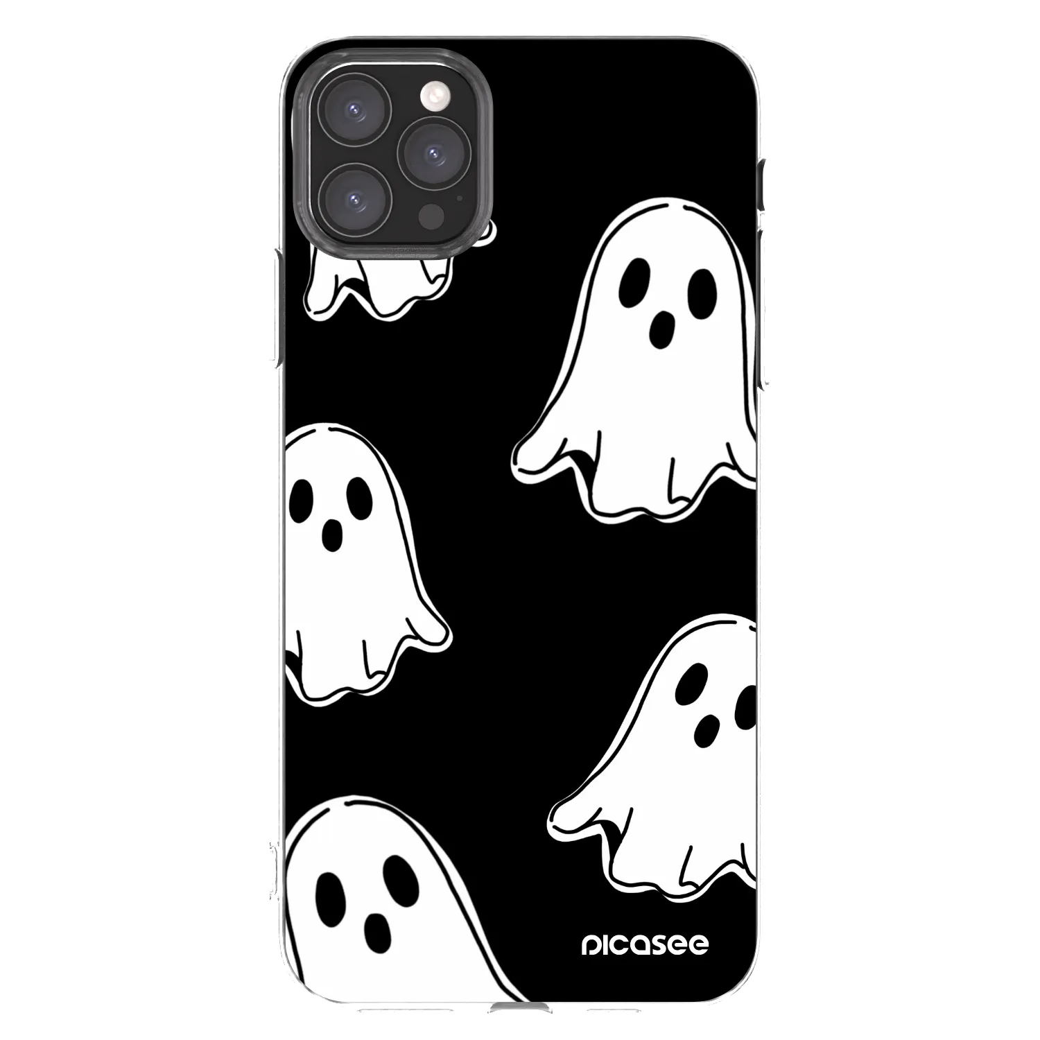 Picasee silikónový prehľadný obal pre Apple iPhone 11 Pro Max - Black ghosts
