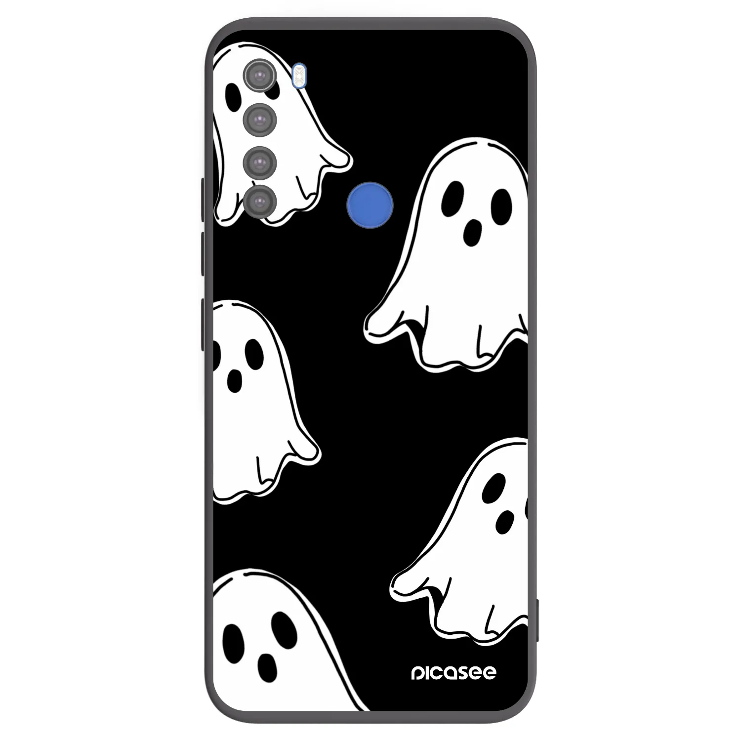 Picasee silikónový čierny obal pre Xiaomi Redmi Note 8T - Black ghosts
