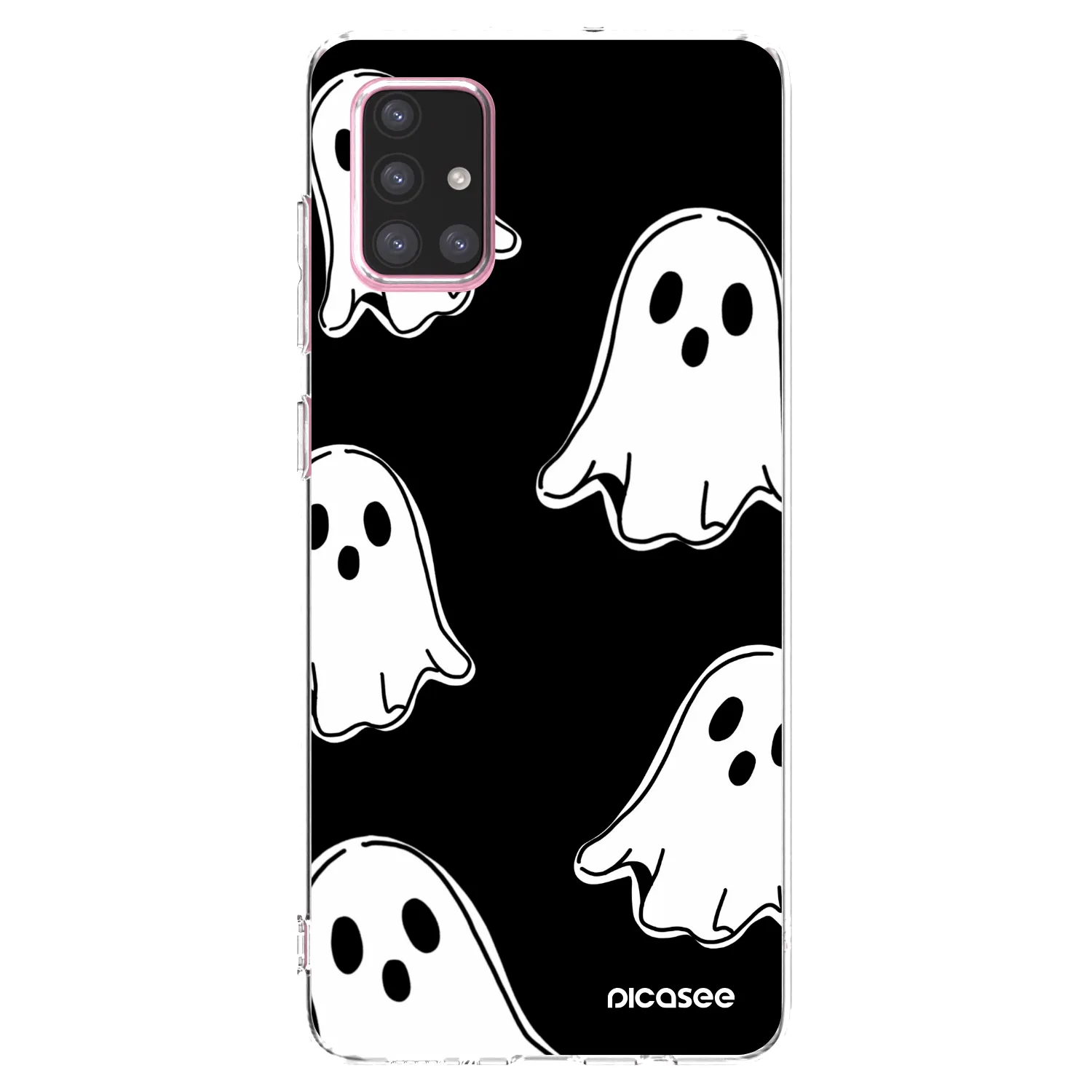Picasee silikónový prehľadný obal pre Samsung Galaxy A71 A715F - Black ghosts