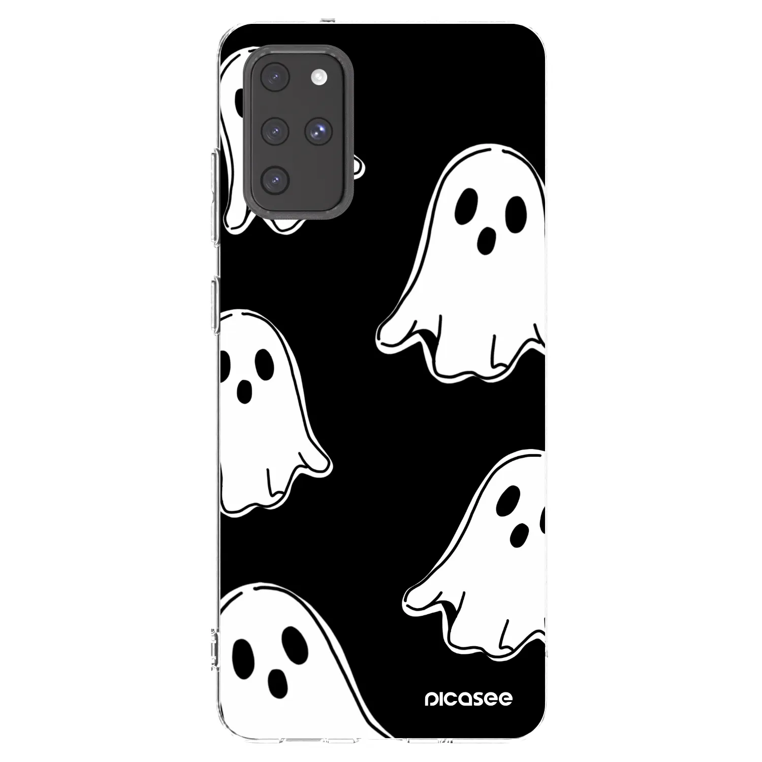 Picasee silikónový prehľadný obal pre Samsung Galaxy S20+ G985F - Black ghosts
