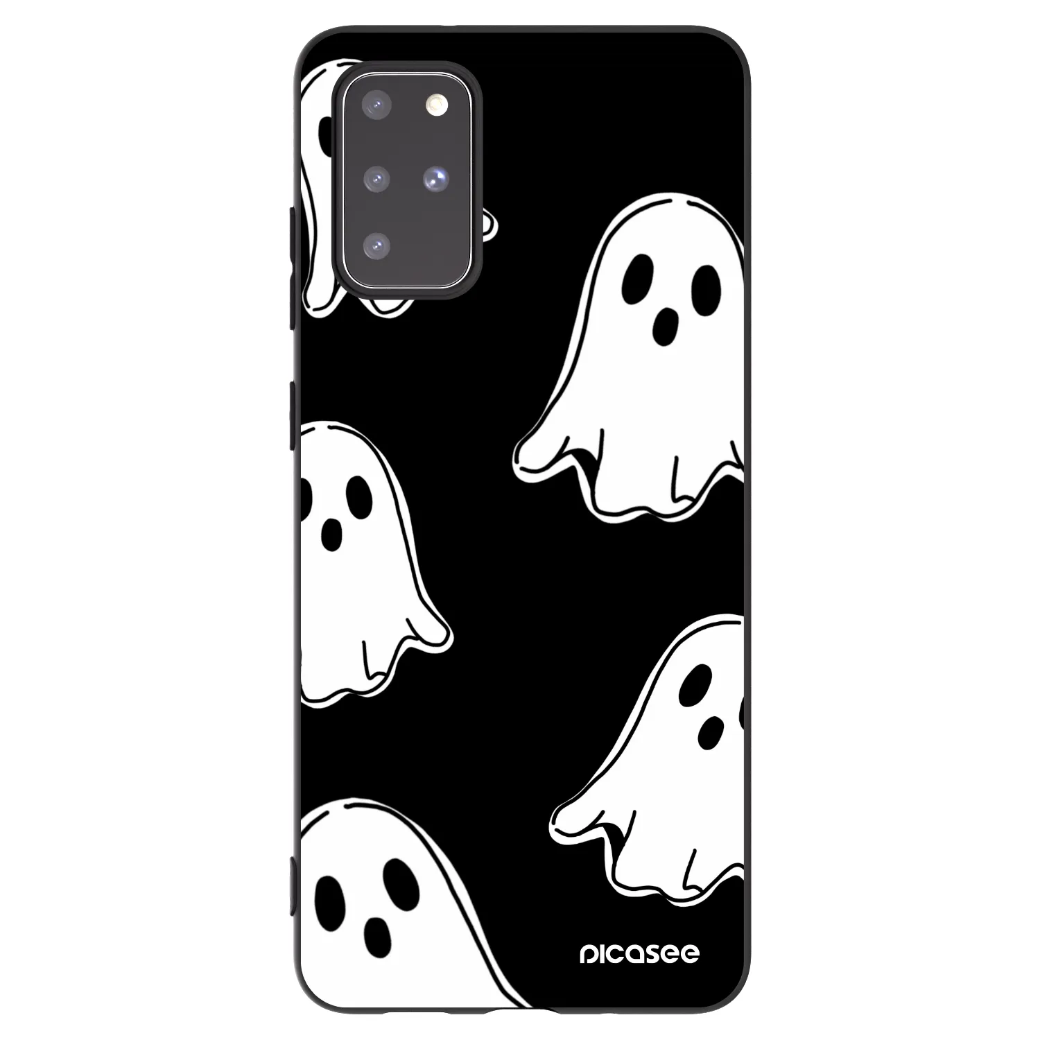Picasee silikónový čierny obal pre Samsung Galaxy S20+ G985F - Black ghosts