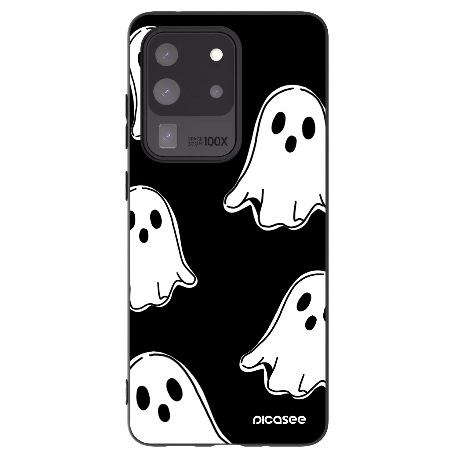 Picasee silikónový čierny obal pre Samsung Galaxy S20 Ultra 5G G988F - Black ghosts