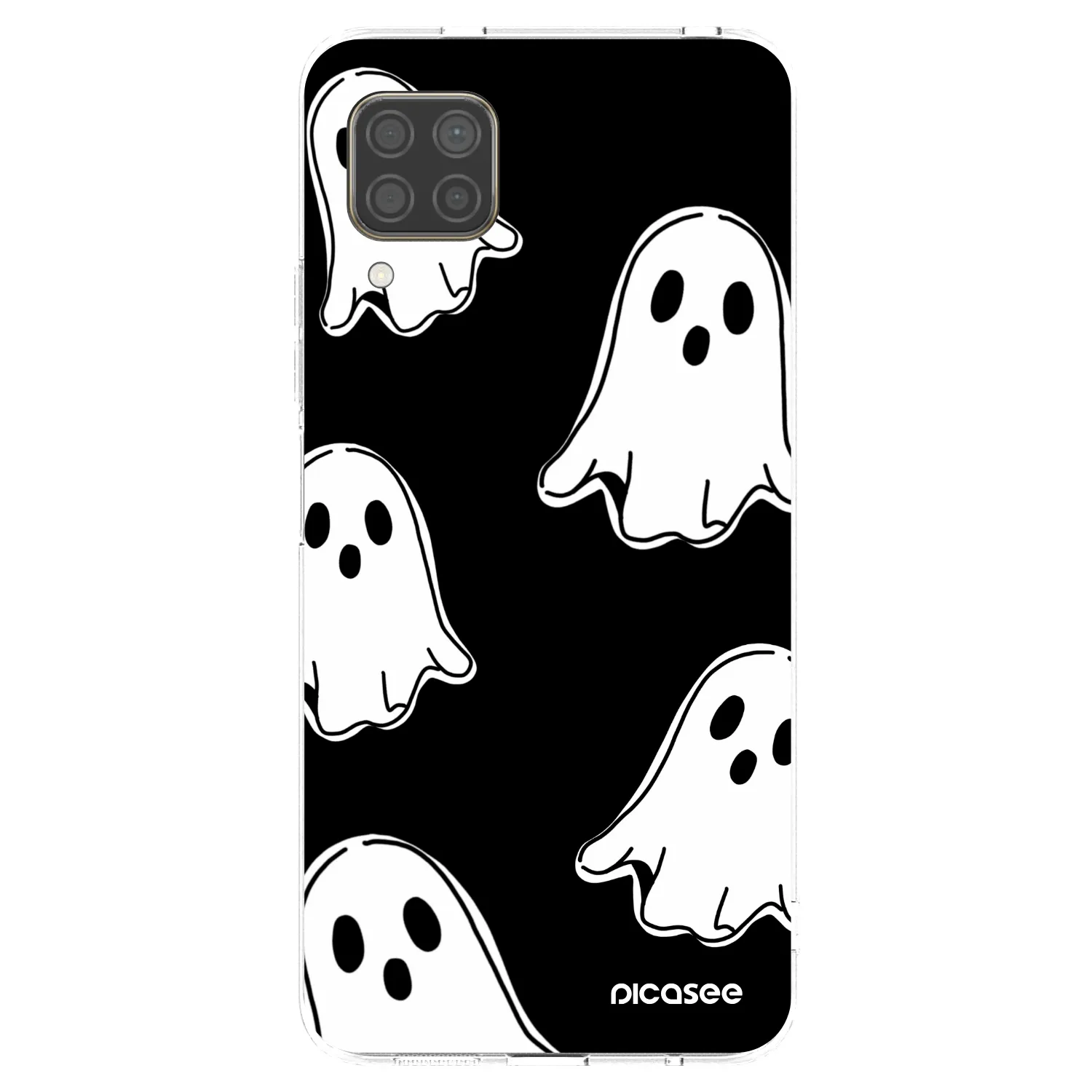 Picasee silikónový prehľadný obal pre Huawei P40 Lite - Black ghosts