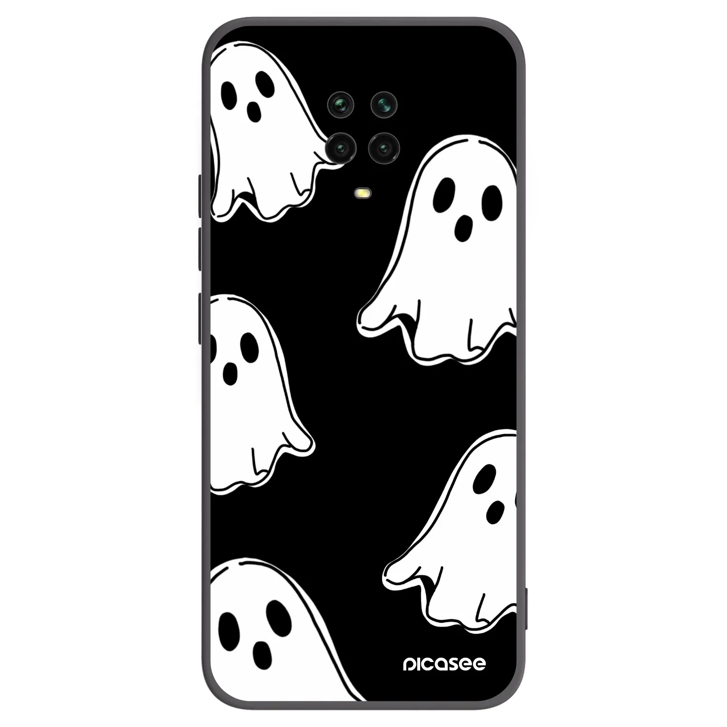 Picasee silikónový čierny obal pre Xiaomi Redmi Note 9 Pro - Black ghosts