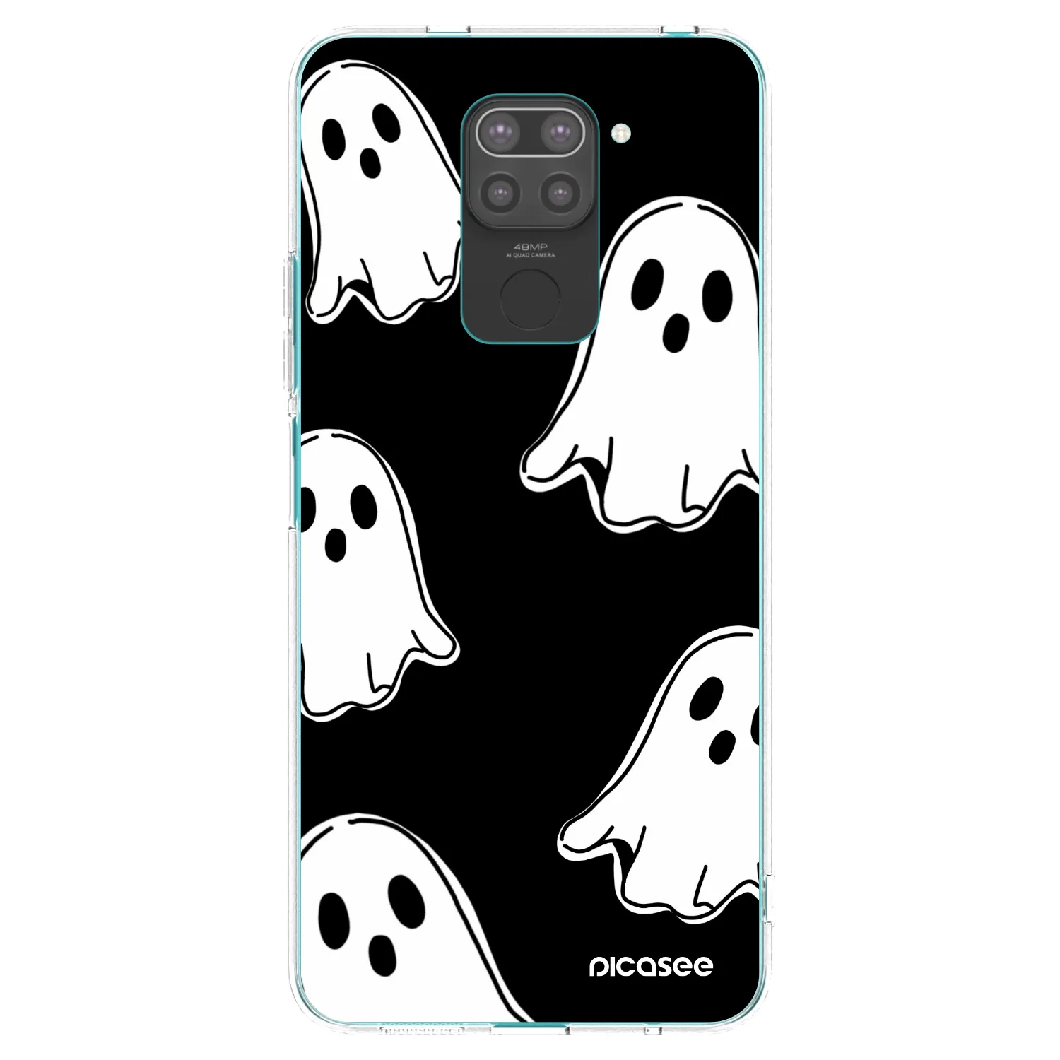 Picasee silikónový čierny obal pre Xiaomi Redmi Note 9 - Black ghosts