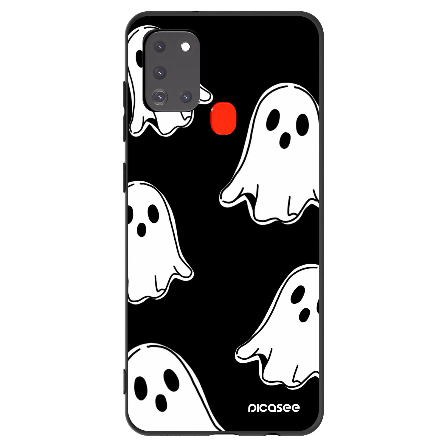 Picasee silikónový čierny obal pre Samsung Galaxy A21s - Black ghosts